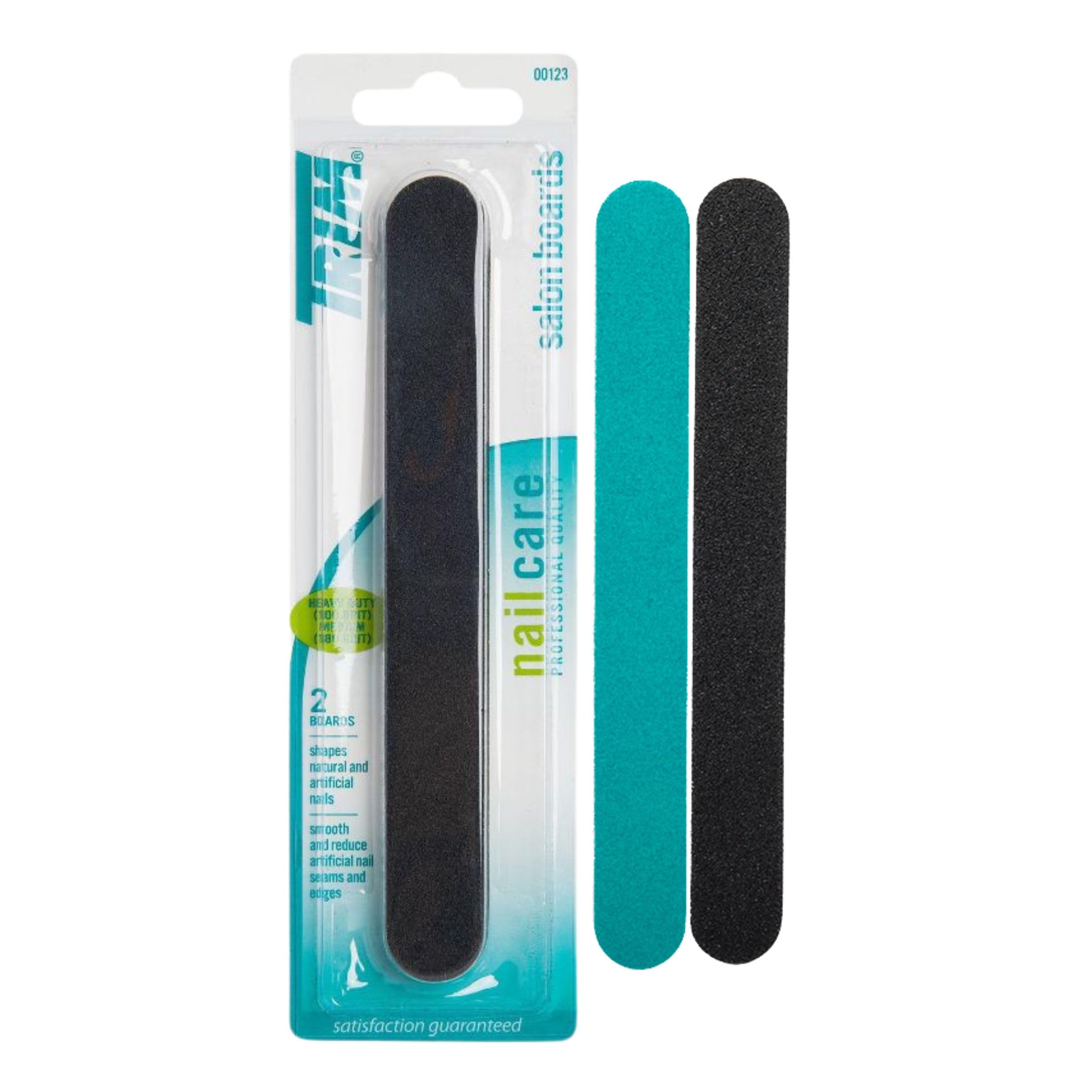 Trim Salon Boards - Professional Quality, Double Sided, 100/180 Grit Nail Files - Cushioned, Easy Grip for Comfortable Use - Emery Boards for Shaping & Smoothing Nails - Black - Pack of 4