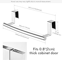 KES Home SUS304 Rozsdamentes Acél Konyhai Törölközőtartó - Ajtóra Akasztható, Polírozott Felület, 2 db, U-alakú, 5 kg Teherbírás 3