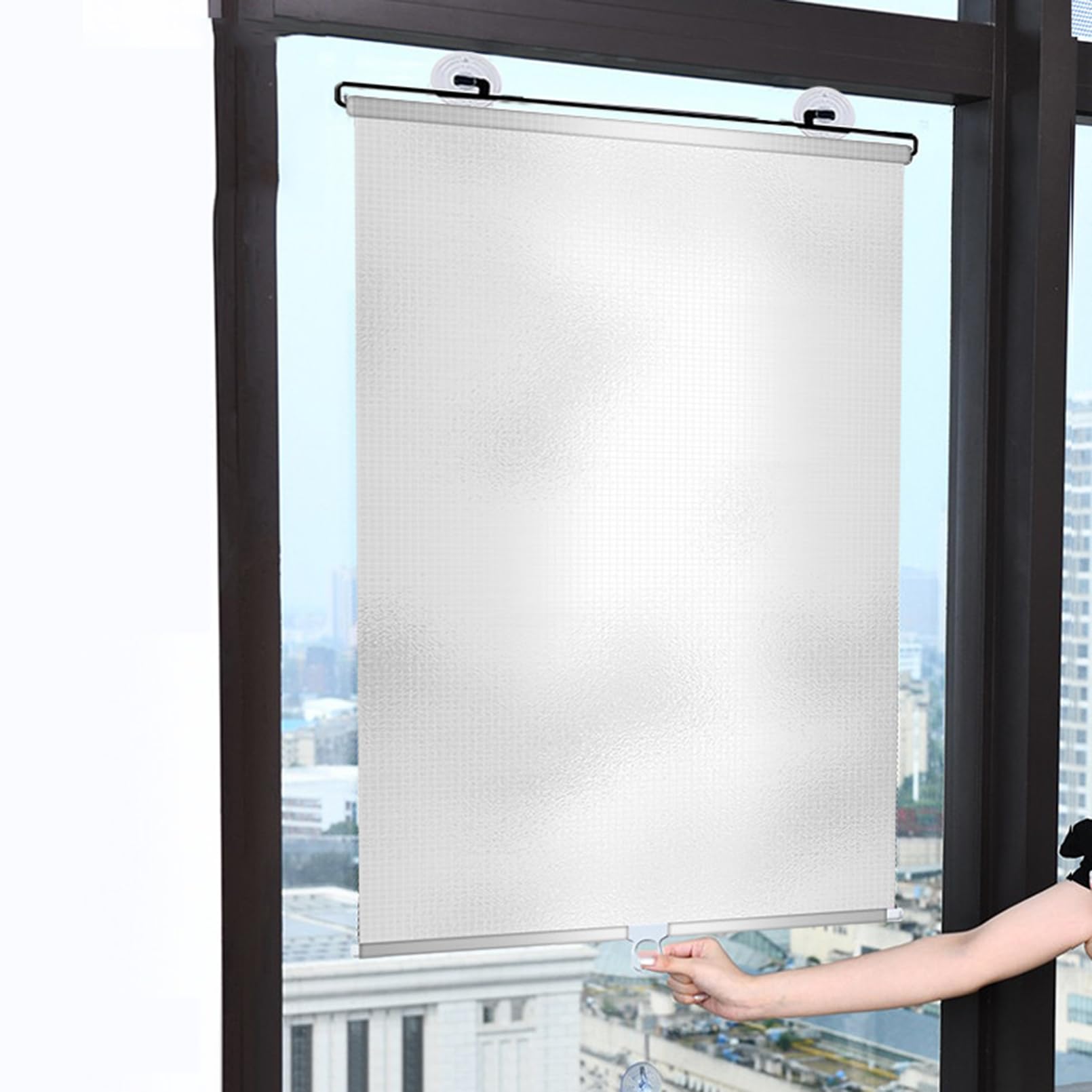 Suction Cup Window Shade,Heat Insulation Blackout Roller Blinds,Adjustable Blackout Curtains,Sun Shade Full Blackout,Shade Net Retractable,for Living Kitchen Car Bathroom (40x60cm)