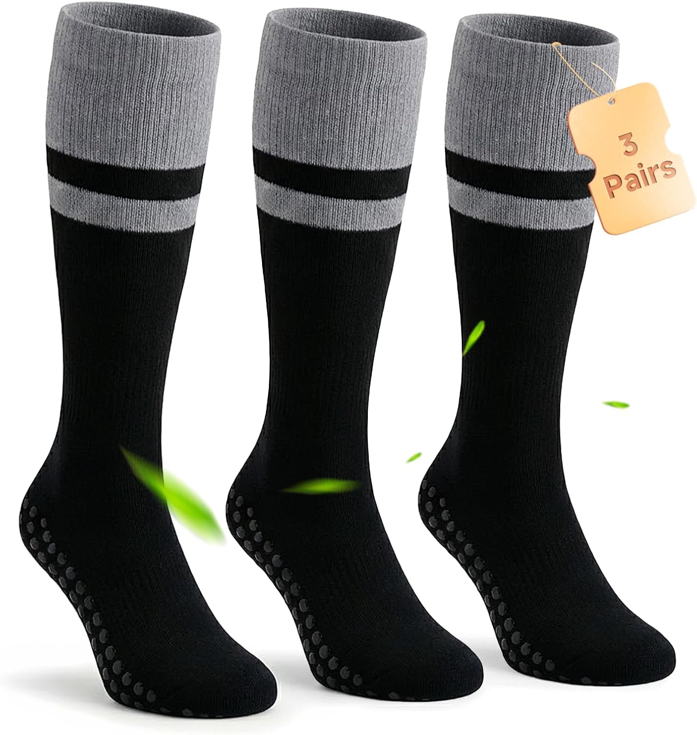 Bamboo Viscose Compression Socks - Knee-High Support for Nurses, Pregnancy, Travel (Regular/Non-slip)