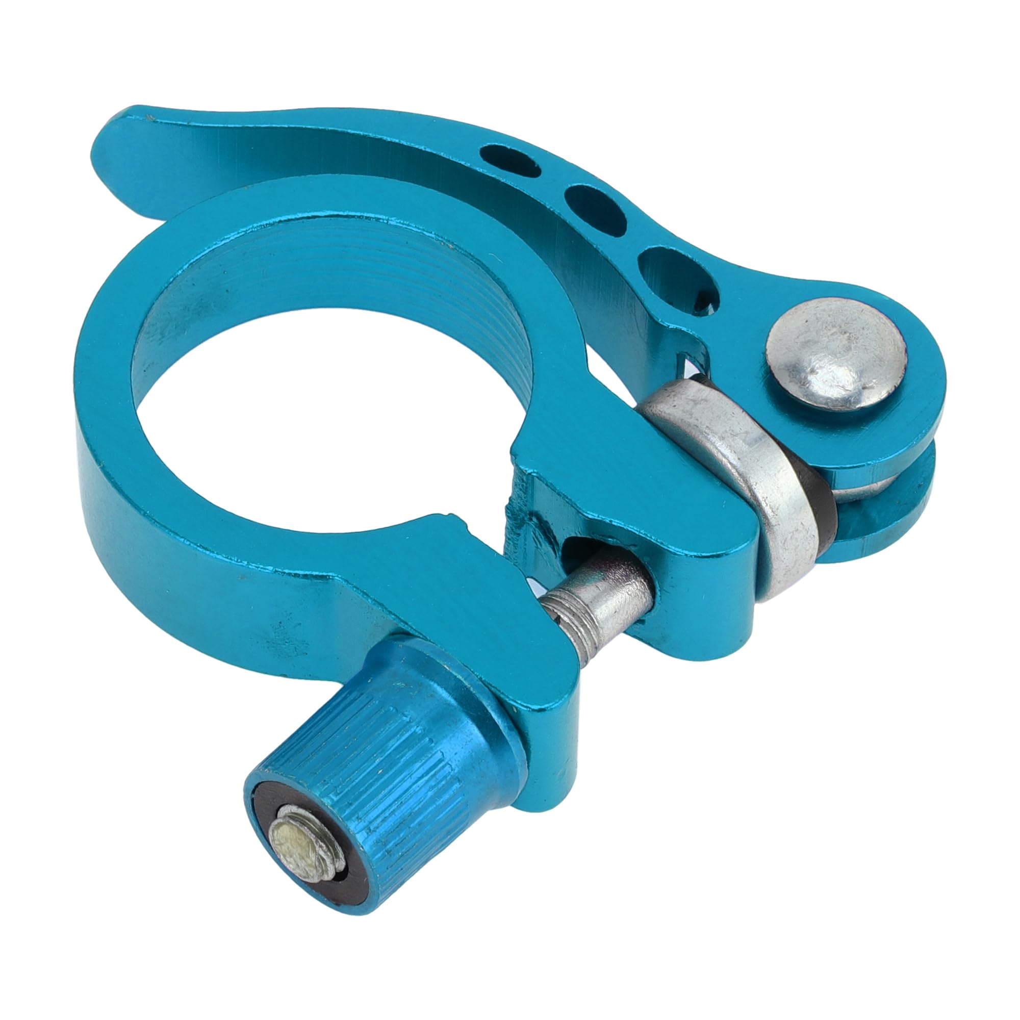 Motoforti Universal Bike Bicycle Seat Post Clamp Seatpost Collar, 28.6mm, Quick Release, Aluminum Alloy, Blue