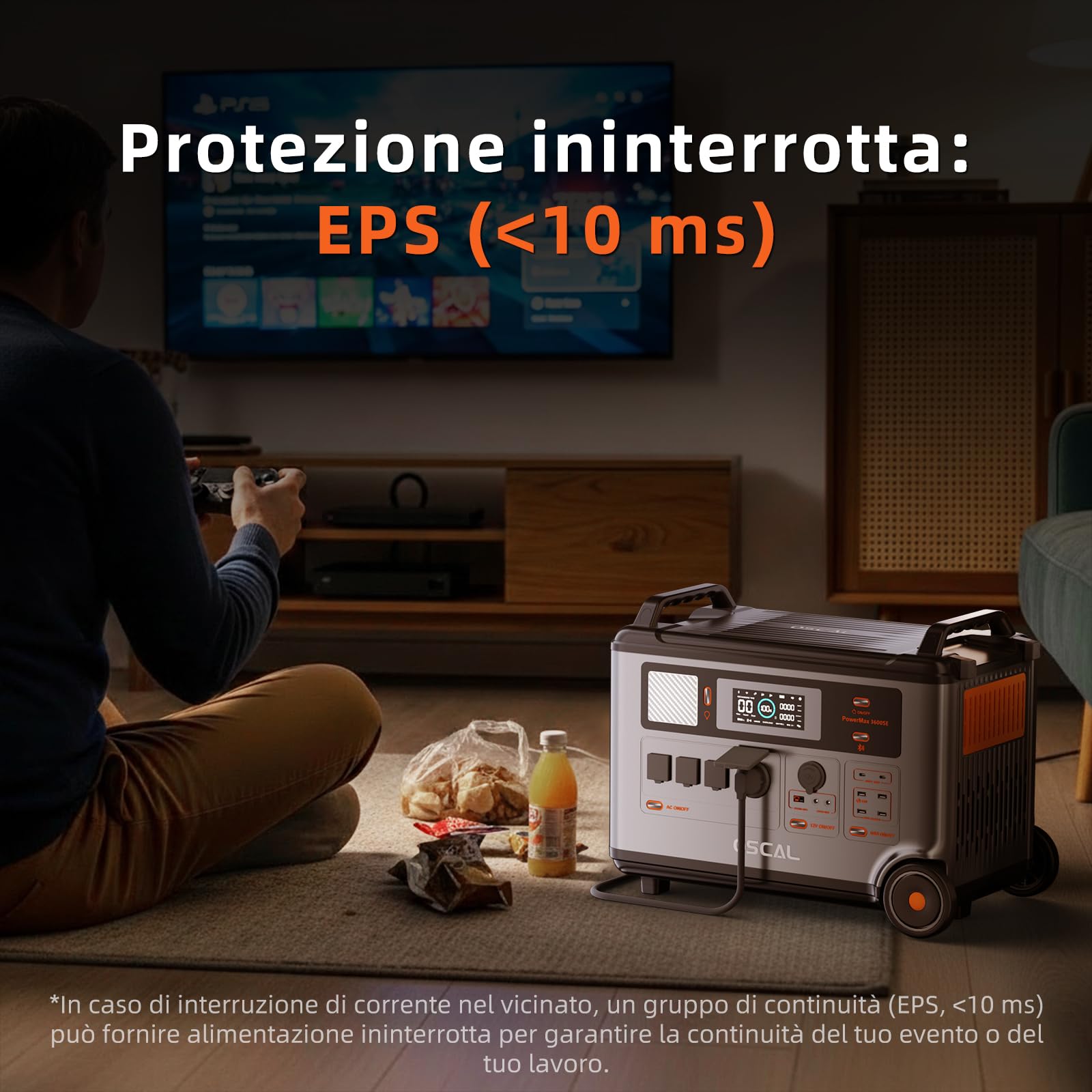 PowerMax 3600SE Generatore Solare con 400W Pannello, 3600Wh LFP Batteria | 3600W (Picco 7200W) Centrale Elettrica Portatile, 14 Prese, Controllo APP, Power Station per Casa, Campeggio, Camper