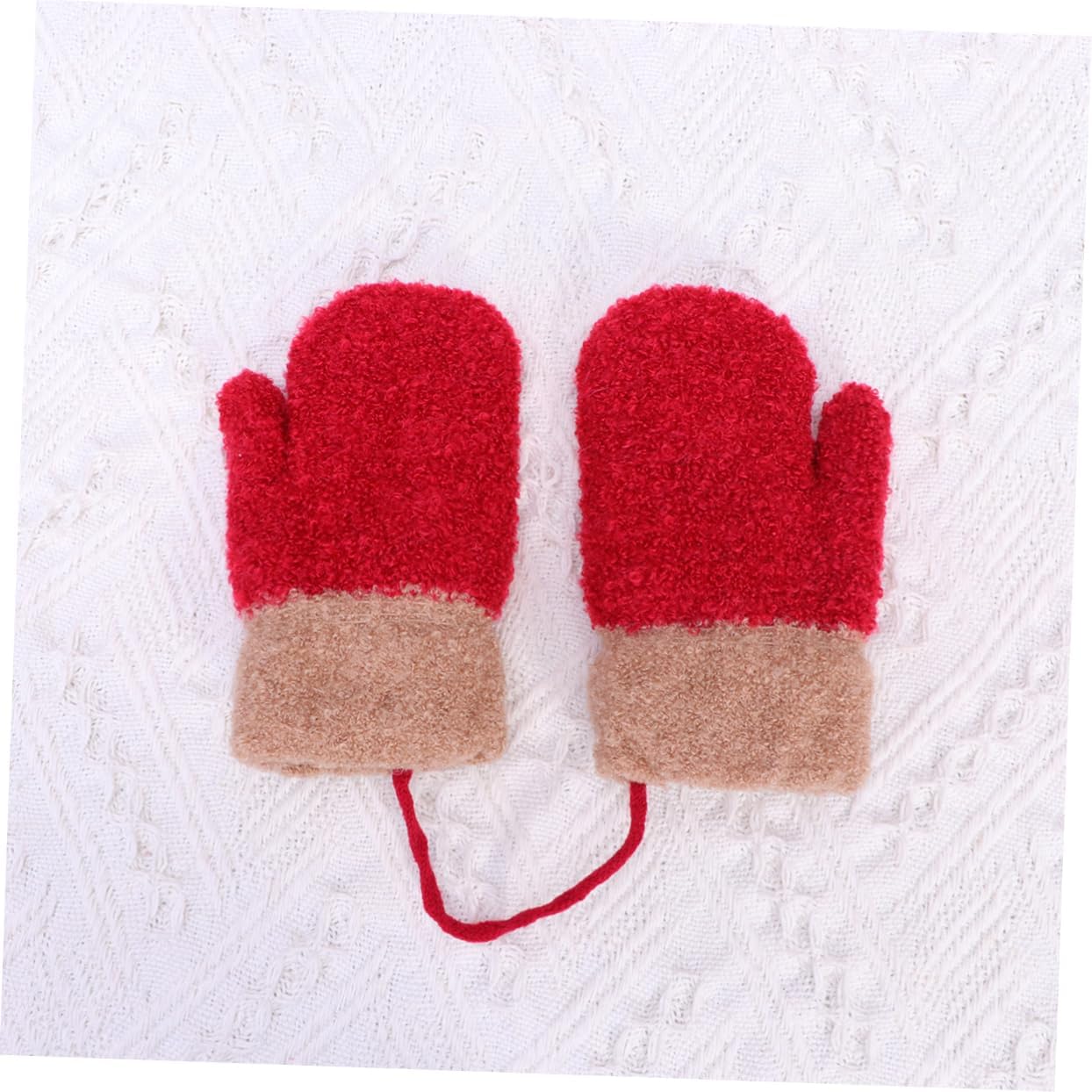 BESPORTBLE Kids Christmas Gloves Warm Mittens for Girls Elk Print Full Coverage Hand Protection 2-5 Years
