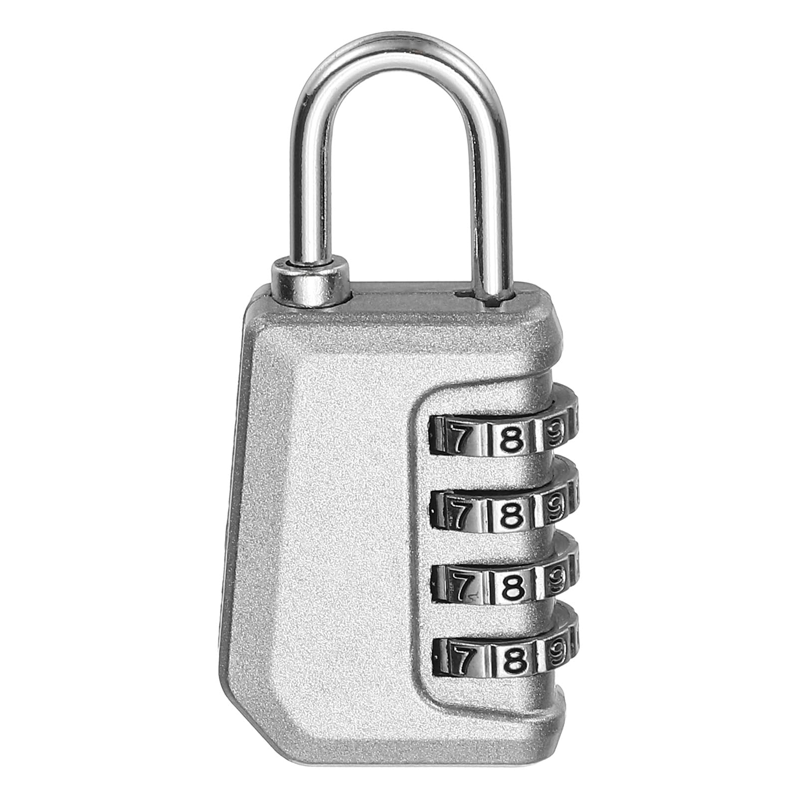 MECCANIXITY Combination Lock, 4 Digit Padlock Combination Outdoor Waterproof Locker Lock for Gym Luggage Home Sports Hasp Storage, Silver Pack of 1