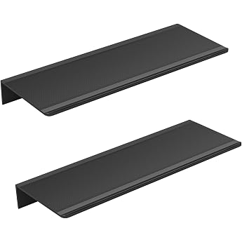 Wisfame Wall Shelf Metal Black Decorative Floating Shelf Set of 2 Wall Shelf Shower Shelf Wall Shelf for Bathroom Display Wall Shelf for Bedroom Living Room Bathroom Office 40 x 12 cm