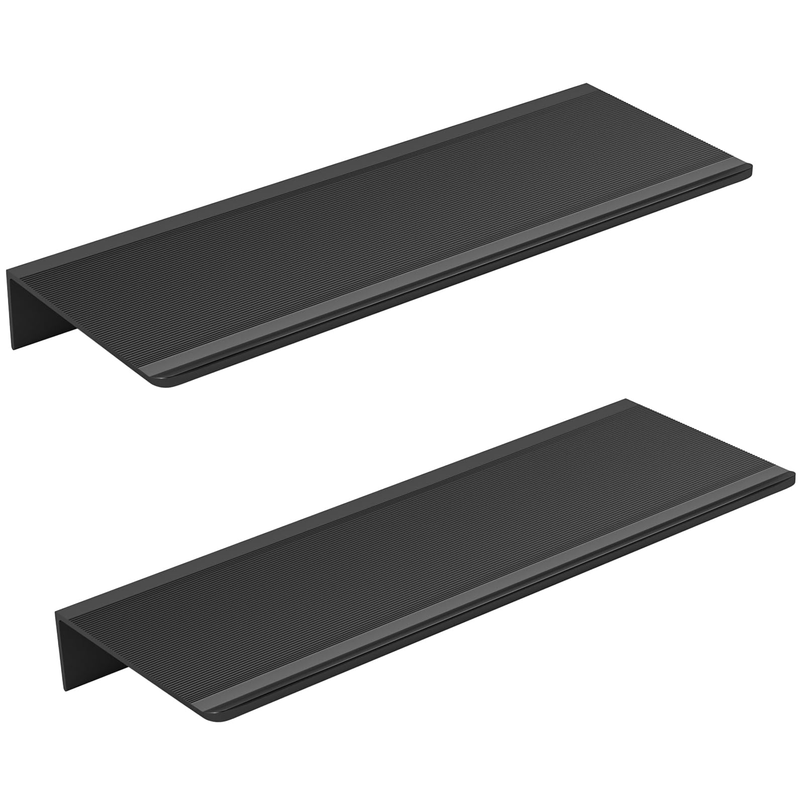 Wisfame Wandregal Metall Schwarz, Dekorative Schweberegal 2er-Set Wandboard Duschregal, Wand Regal für Badezimmer, Display Wand Regalbrett zur für Schlafzimmer, Wohnzimmer, Bad, Büro (40 x 12CM)
