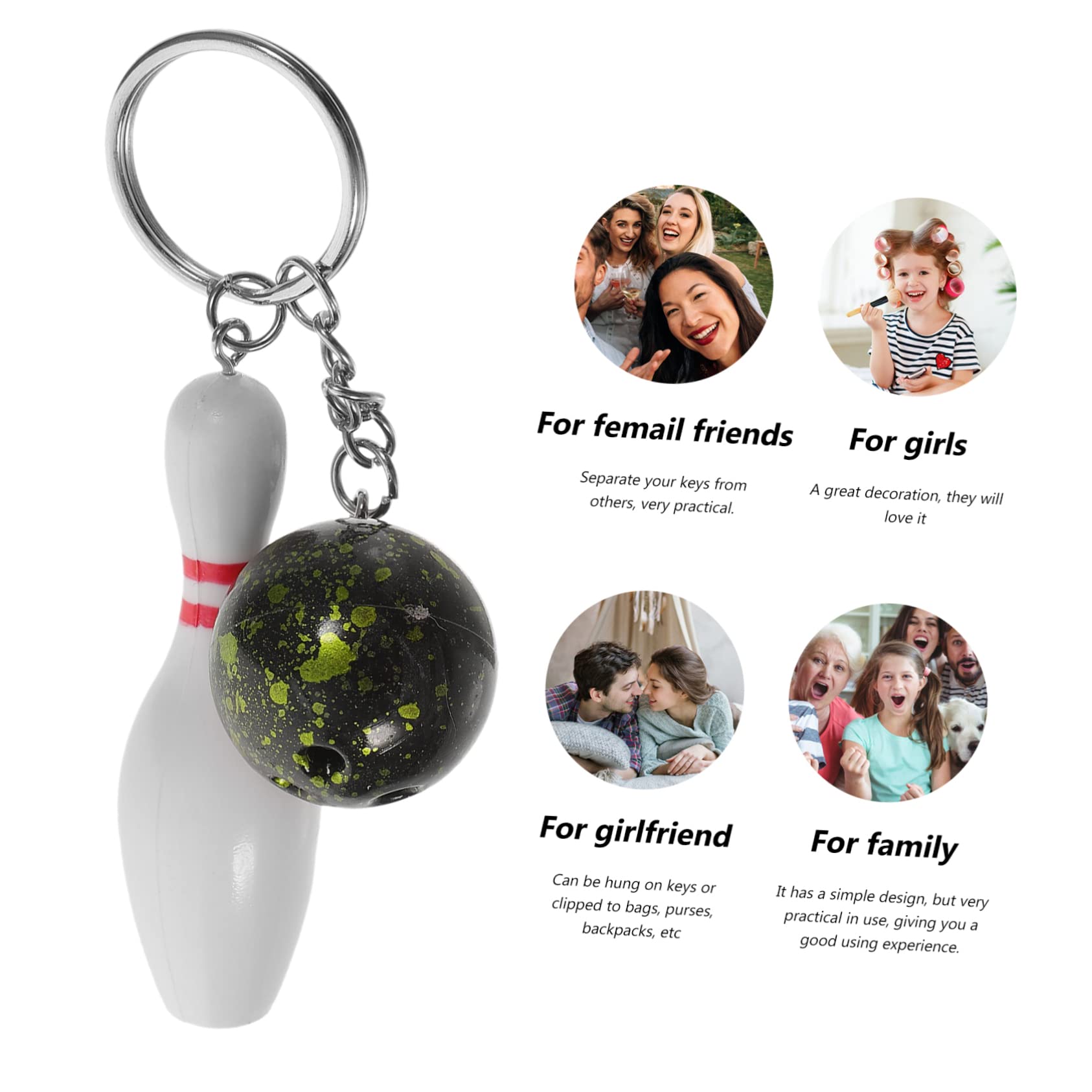 Amazon.co.jp: Luxshiny ボウリングピンキーチェーン ミニボウリング