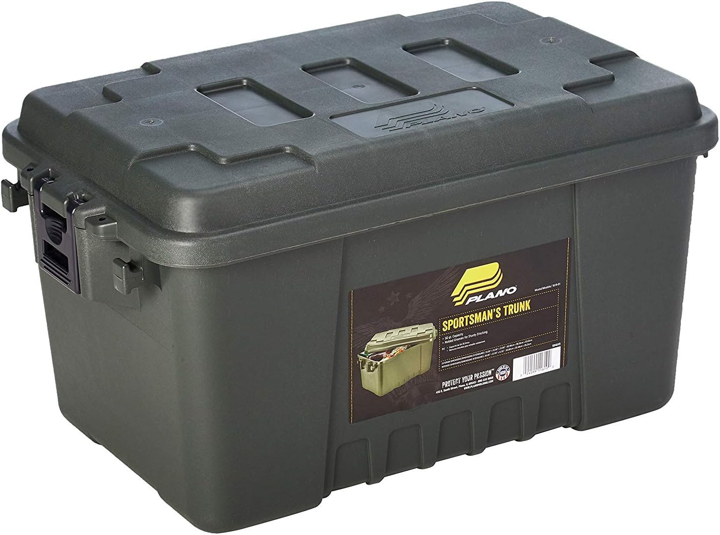 Plano Storage Trunk - 56 Quart (1619) - Black, 24X15X13-Inch (Pack of 4)