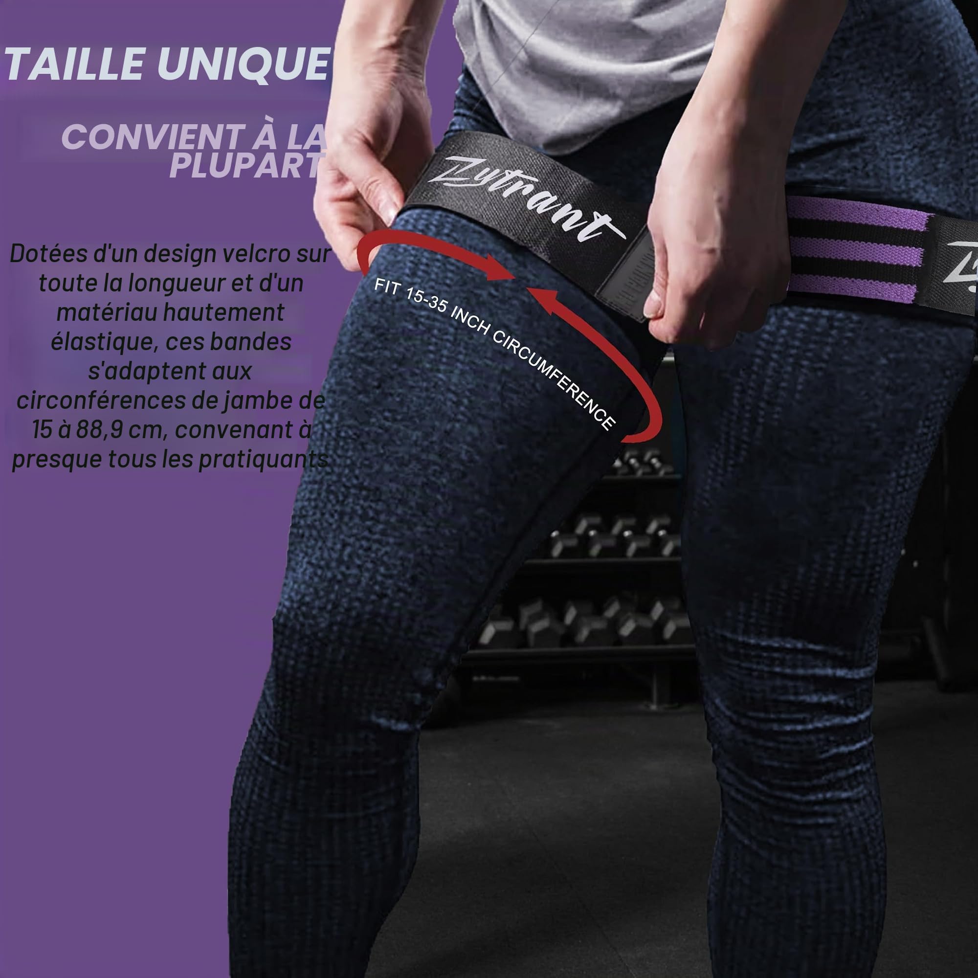 BFR Bandes d'occlusion pour femmes, jambes, fessiers, hanches, bandes élastiques confortables pour l'entraînement de la circulation sanguine pour soulever rapidement vos fesses, squats, cuisses