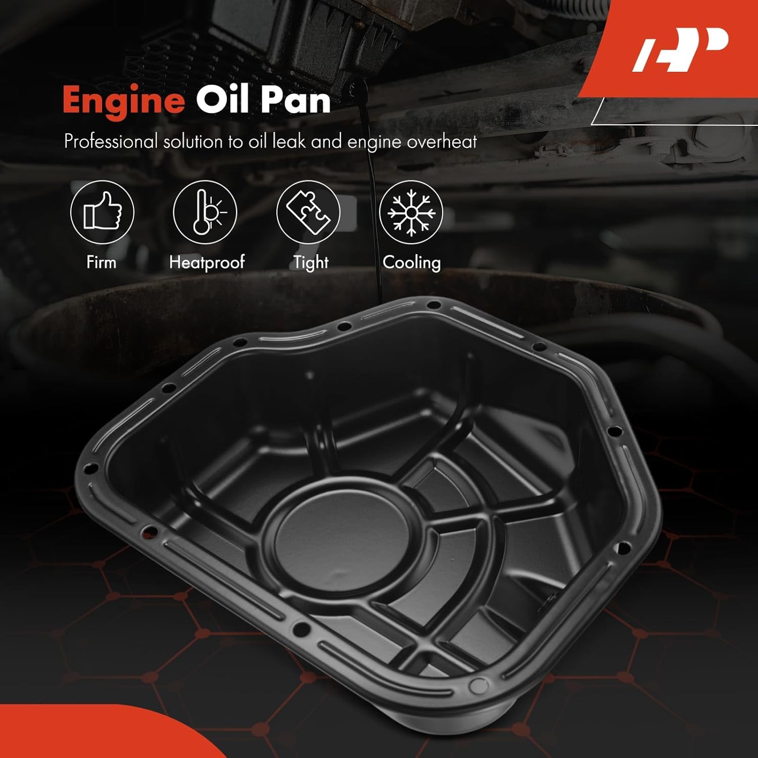 A-Premium Lower Engine Oil Pan Sump with Drain Plug Compatible with Hyundai Santa Fe 2006-2009 & Kia Optima 2006-2010, Rondo 2007-2010, 2.7L Gas