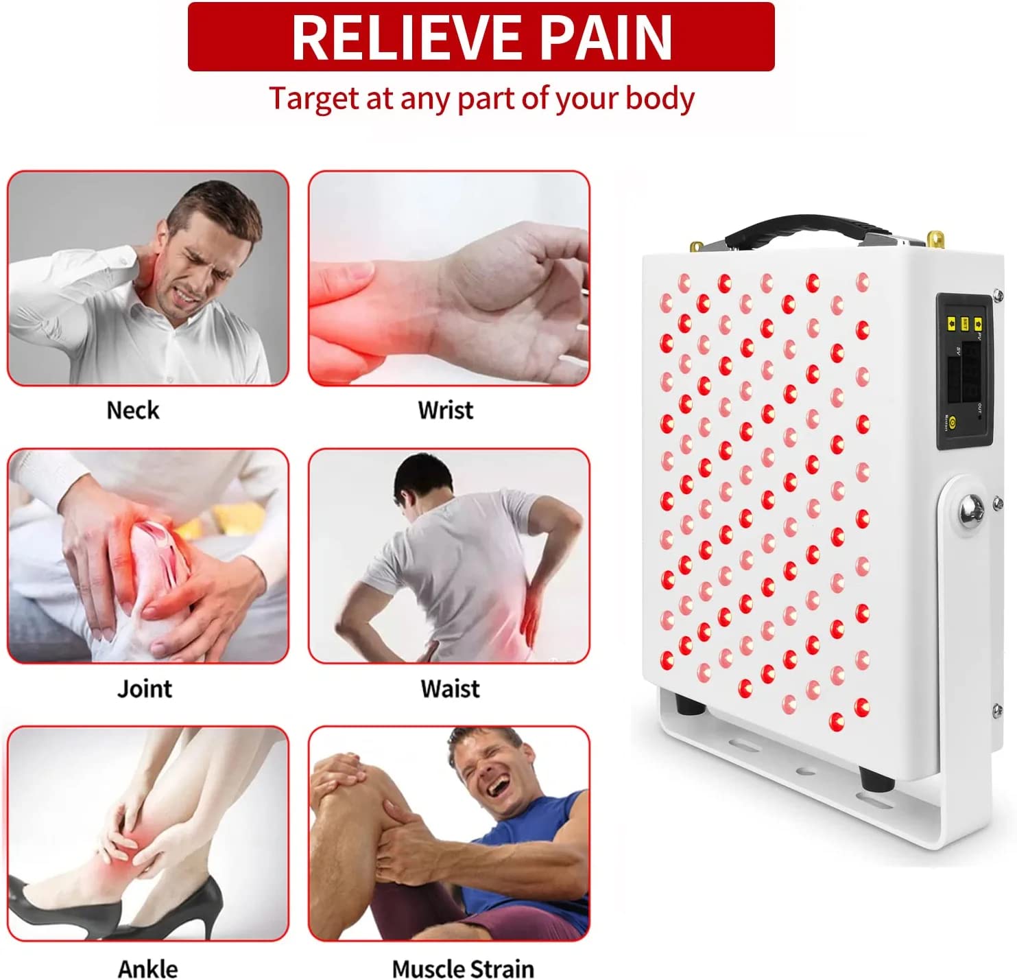 Red Light Therapy Device for Body 150W, 100 LED 660nm 850nm Red Near Infrared Light Therapy Panel,Pain Relief, Anti-Aging