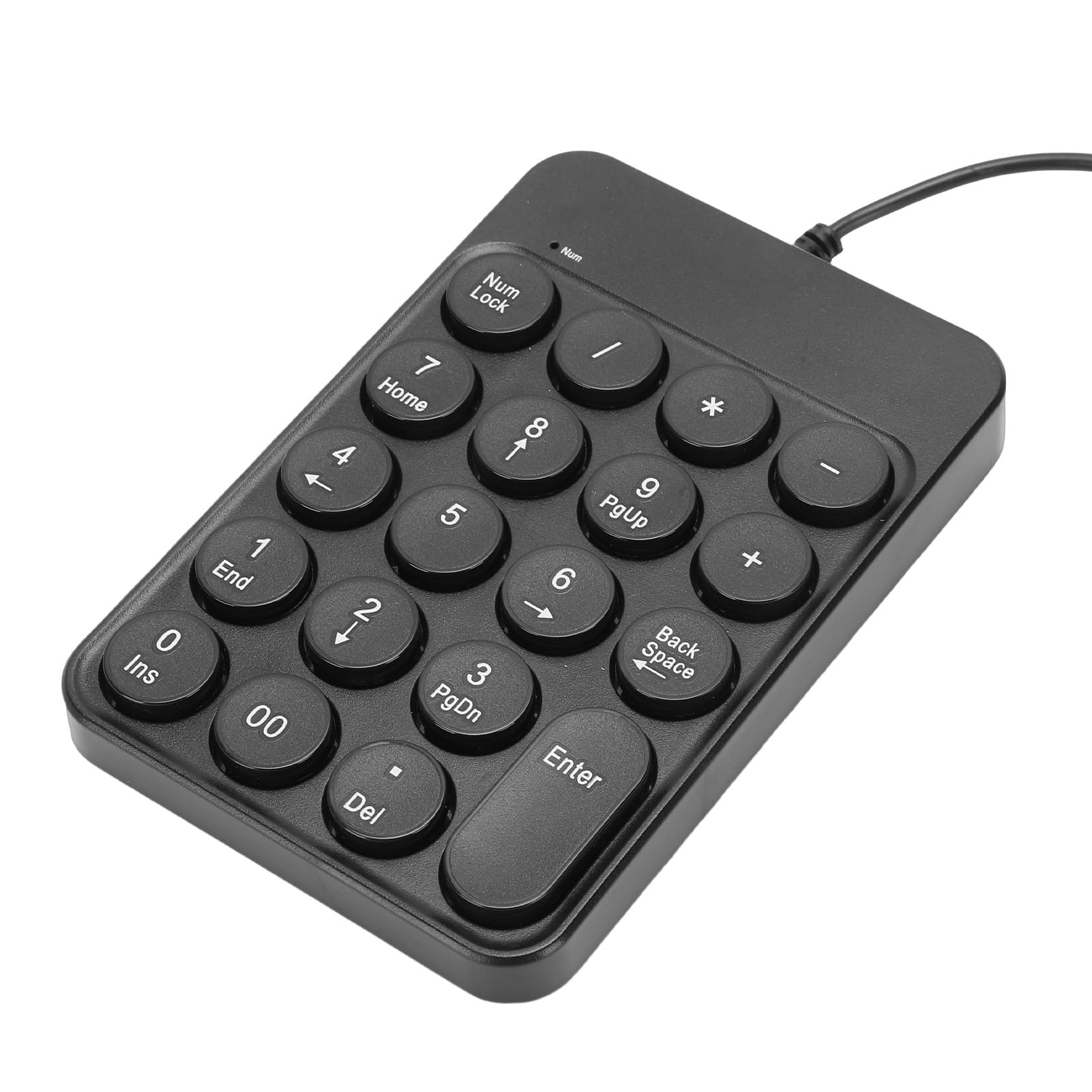 Zyyini USB Wired Number Pad, 19 Key Round Keycaps Numeric Keypad Keyboard Number Keyboard Pad with Ergonomic Design Data Entry &amp; Financial Accounting for Laptop