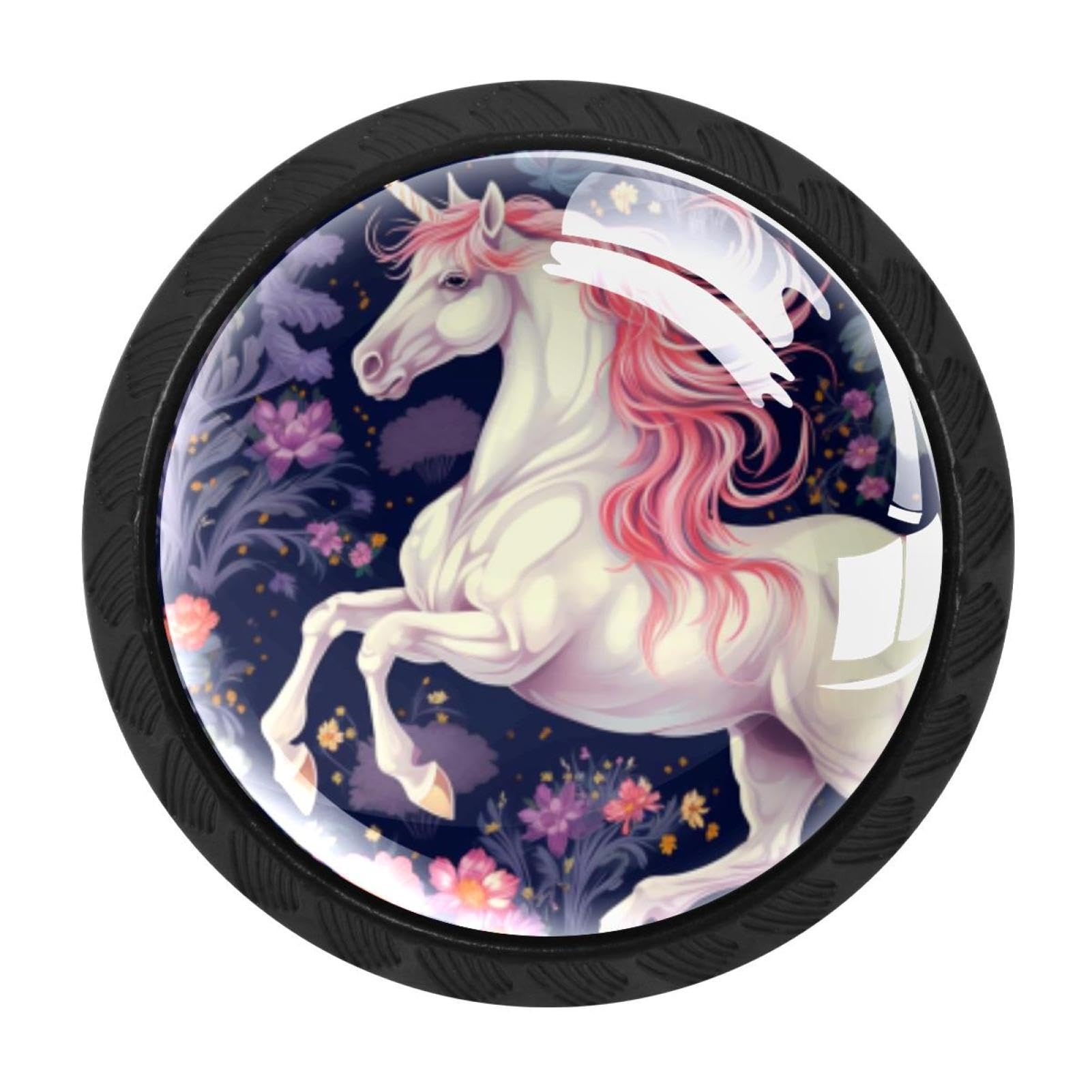Chenzzzz Multicolored 11 4 Pcs Unicorn Cabinet Knobs Crystal Drawer Pulls For Kitchen, Bathroom Cabinet, Dresser And Cupboard