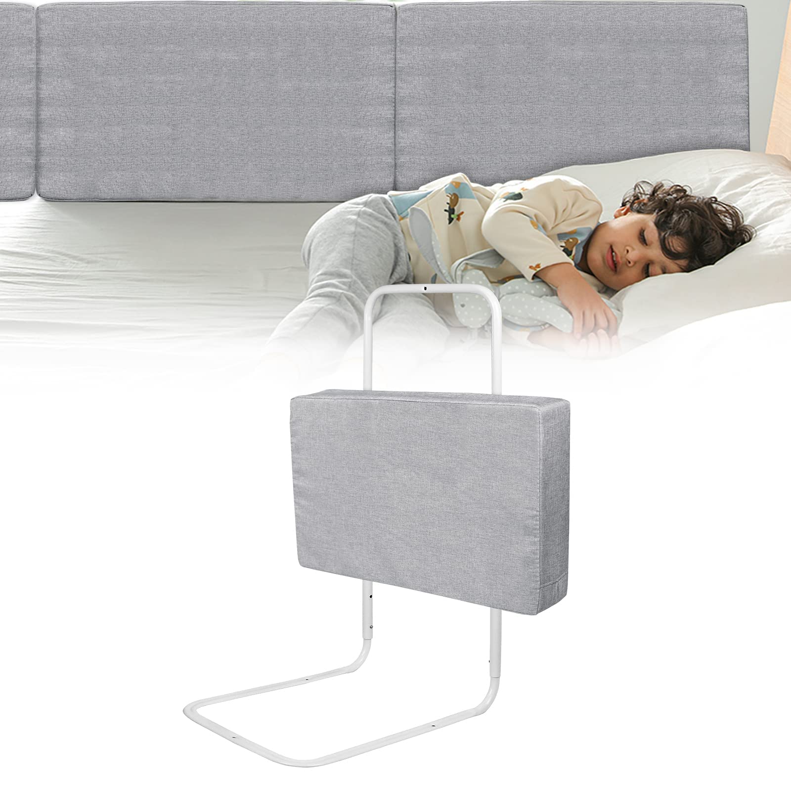 LZQ - Barrière de lit pour enfant - 50 cm - Protection contre les chutes - Réglable en hauteur - Barrière de lit pour lits d’enfants, lits d’adultes et toutes les matelas sur lits en bois massif