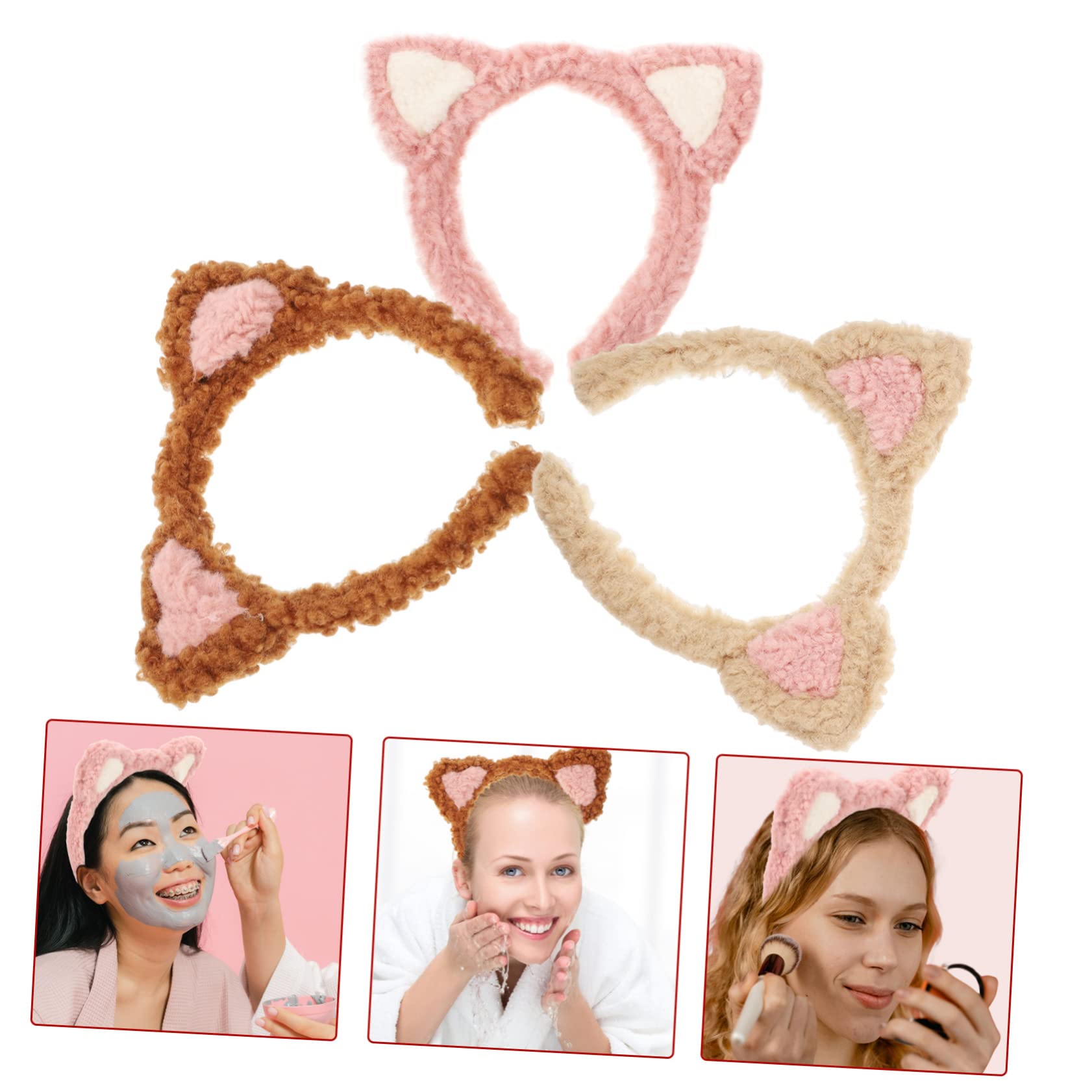 MAGICLULU 15 Piezas Venda Diadema De Niñas Tocado De Lavado Facial Hacer Diadema Damas s Para El Cuidado De La Piel Con Orejas De Animales Tela Lindo De Las Mujeres