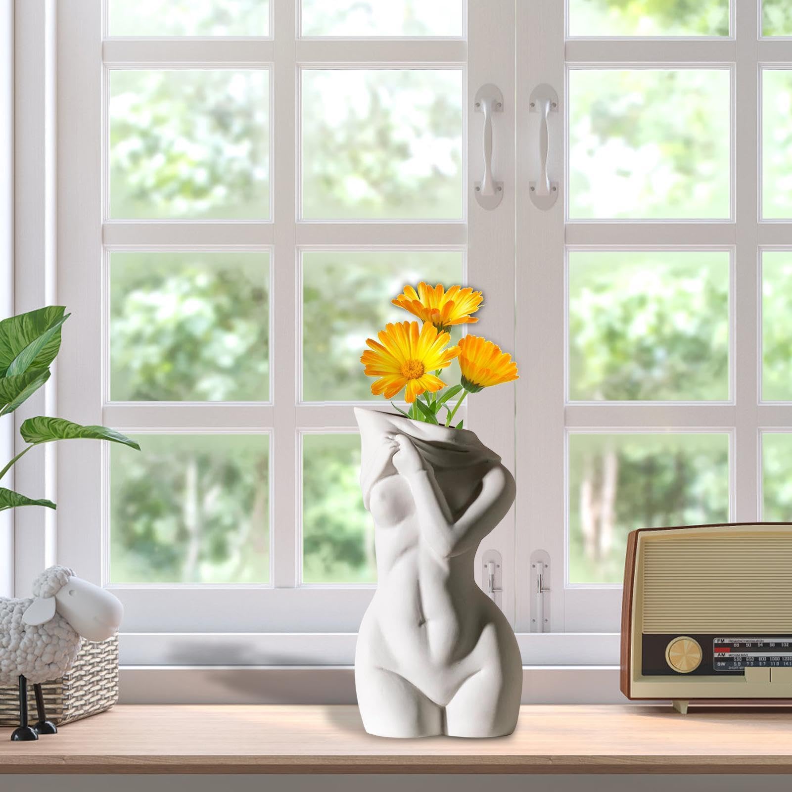 Körpervase Weibliche Form – Keramik-Blumenvase, Doppelseitig, 17 Cm Hoch, Für Tisch- Oder Regal-Deko