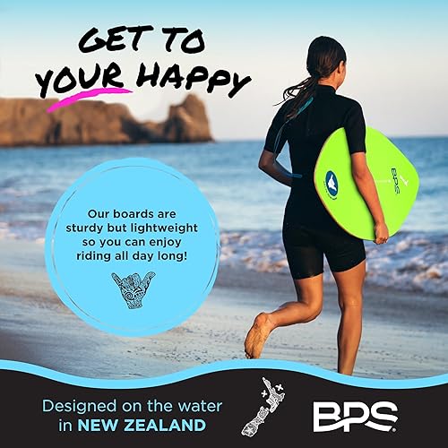 Miniatura 6 de BPS Skimboard 'Shaka' de Nueva Zelanda con almohadillas de agarre EVA de colores y capa transparente de alto brillo tablas de madera para aventuras