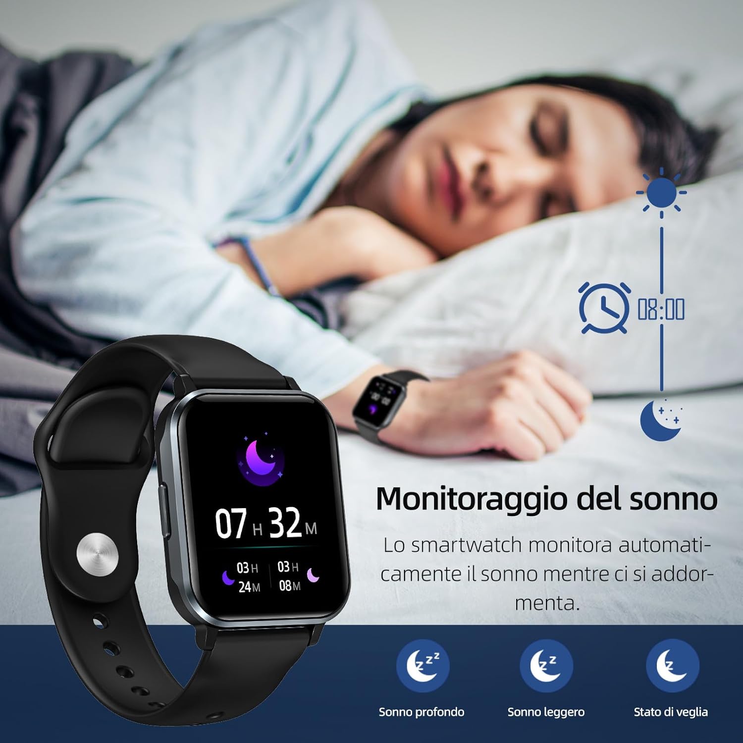 Gardien Smartwatch, Chiamate Bluetooth Orologio Fitness Uomo Donna 1.83 Smart Watch con Contapassi Cardiofrequenzimetro SpO2 Impermeabil IP68 per Android iOS (Nero) Gardien Smartwatch, Chiamate Bluetooth Orologio Fitness Uomo Donna 1.83 Smart Watch con Contapassi Cardiofrequenzimetro SpO2 Impermeabil IP68 per Android iOS (Nero)