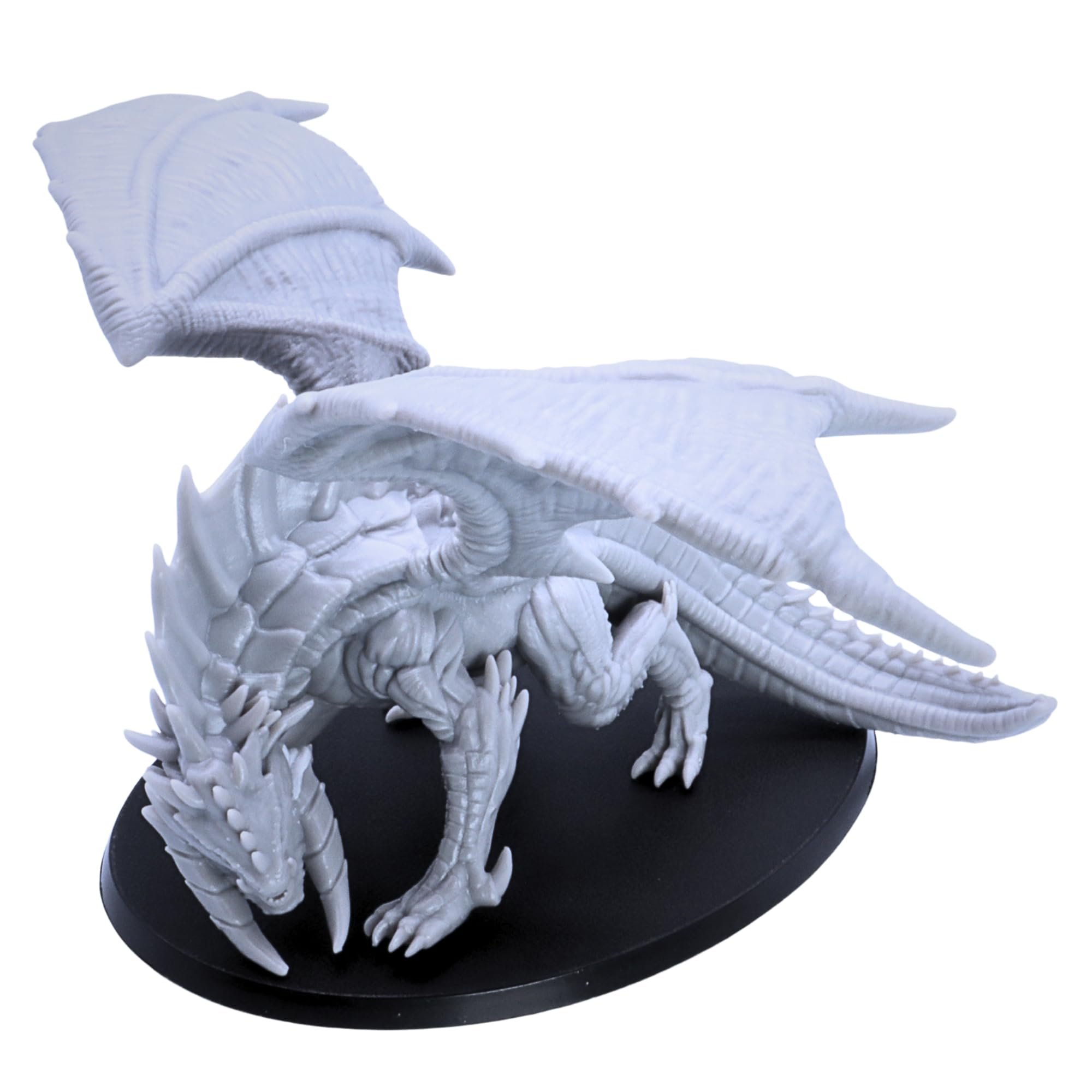 Giant Red Dragon - Fantasy Miniature Figure with 120mm x 92mm Oval Base, Grey, 6cm - Image 2