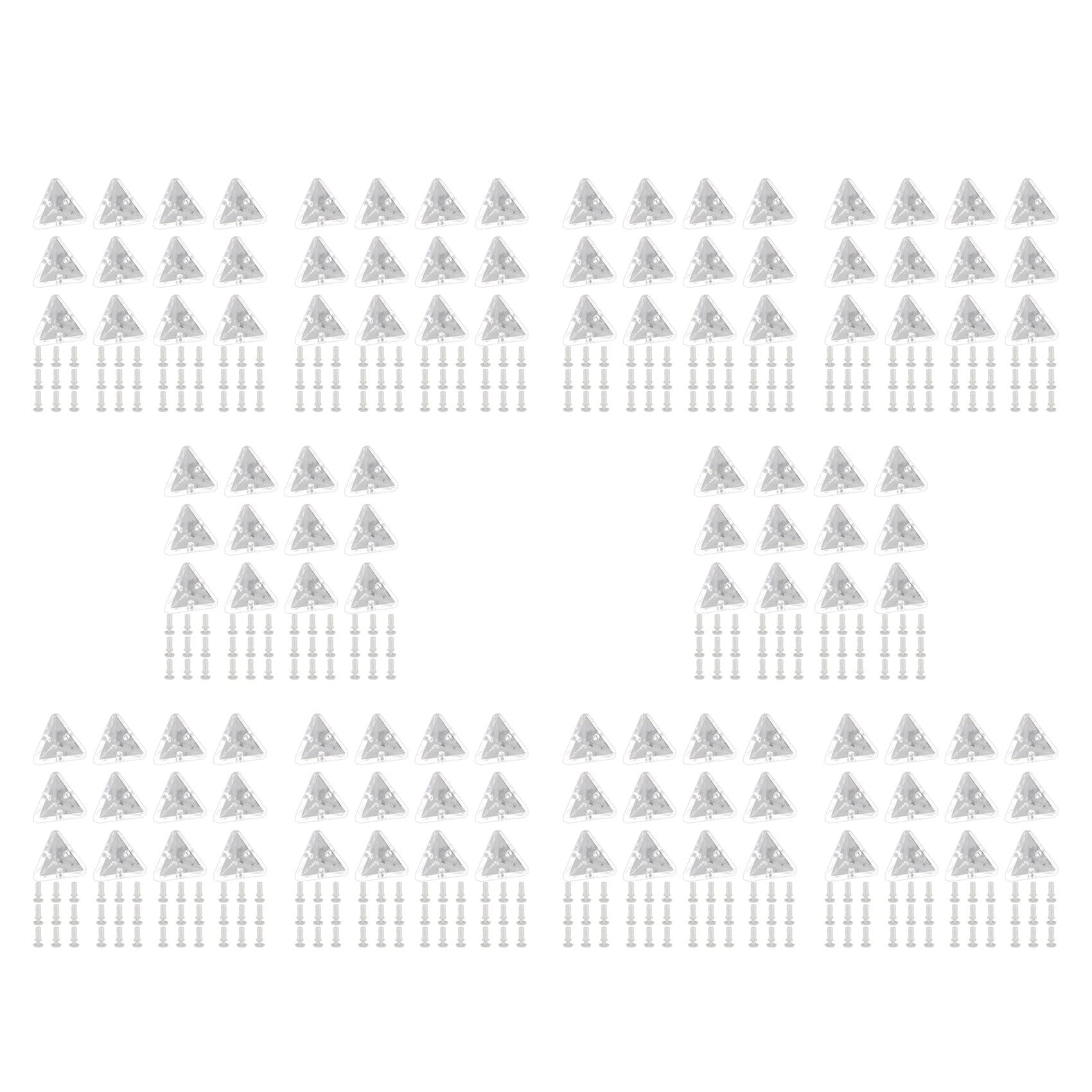 Jnchdghwa Transparent 120Pcs Acrylic Corner Brackets With Semi Screws Clear 3-Hole Right Angle Joint Brace Brackets