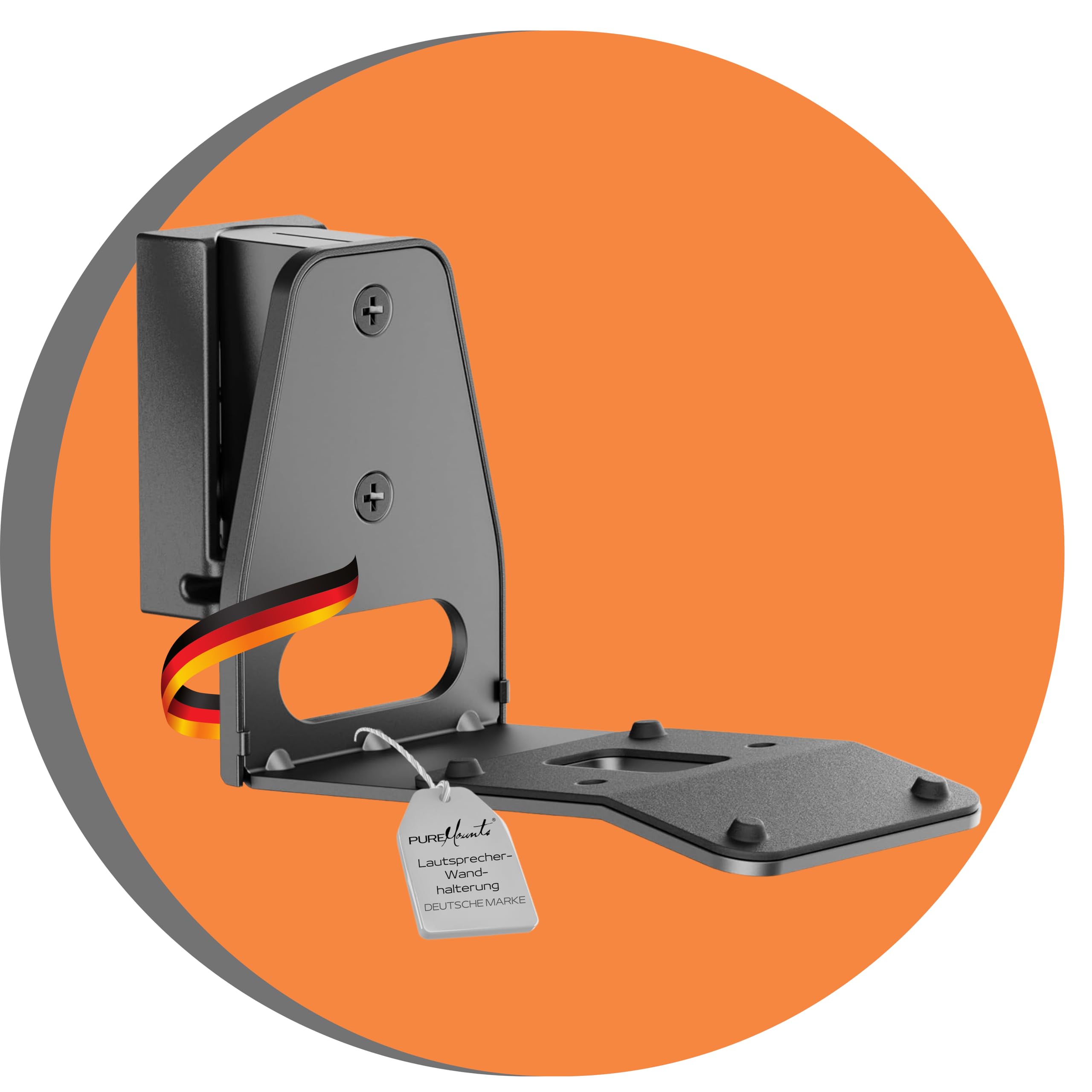 PureMounts Speaker Bracket for Sonos Era 300, Speaker Wall Mount with Cable Management, Swivelling +/-45°, 3 kg Load Capacity, Black