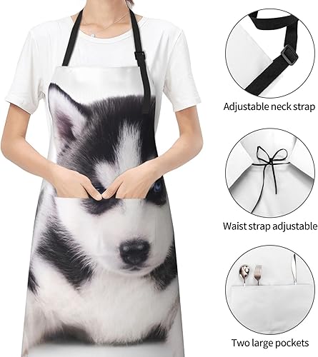 Miniatura 6 de EVANEM Delantal impermeable impreso con correa ajustable para el cuello delantal de cocina babero de chef para mujeres hombres delantales de cocina