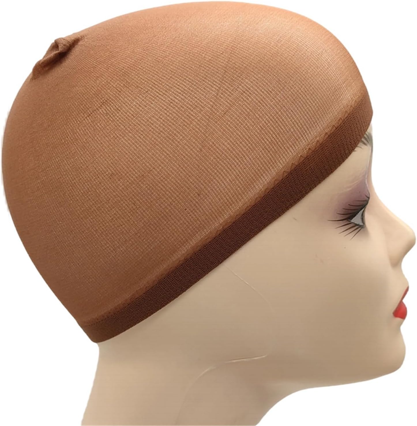 wig cap 10pcs Top Stocking Wig Cap Hair Net For Weave Nets Black Brown Stretch Mesh For Making Wigs(Light Brown)