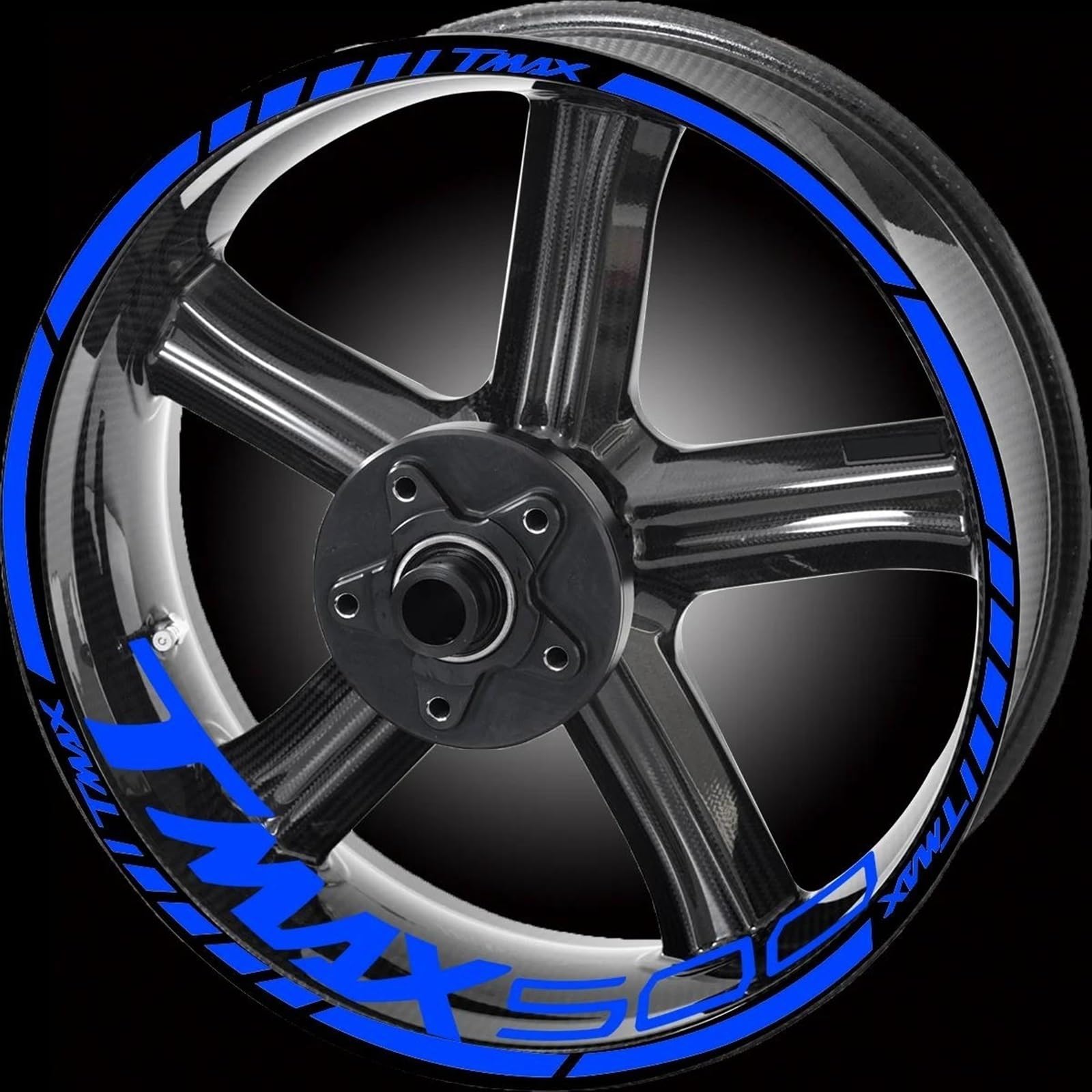 Stickers Motorcycle Reflective Rim Stripe Stickers Edge 1 Set for Tmax 530 500 560(Style 2)