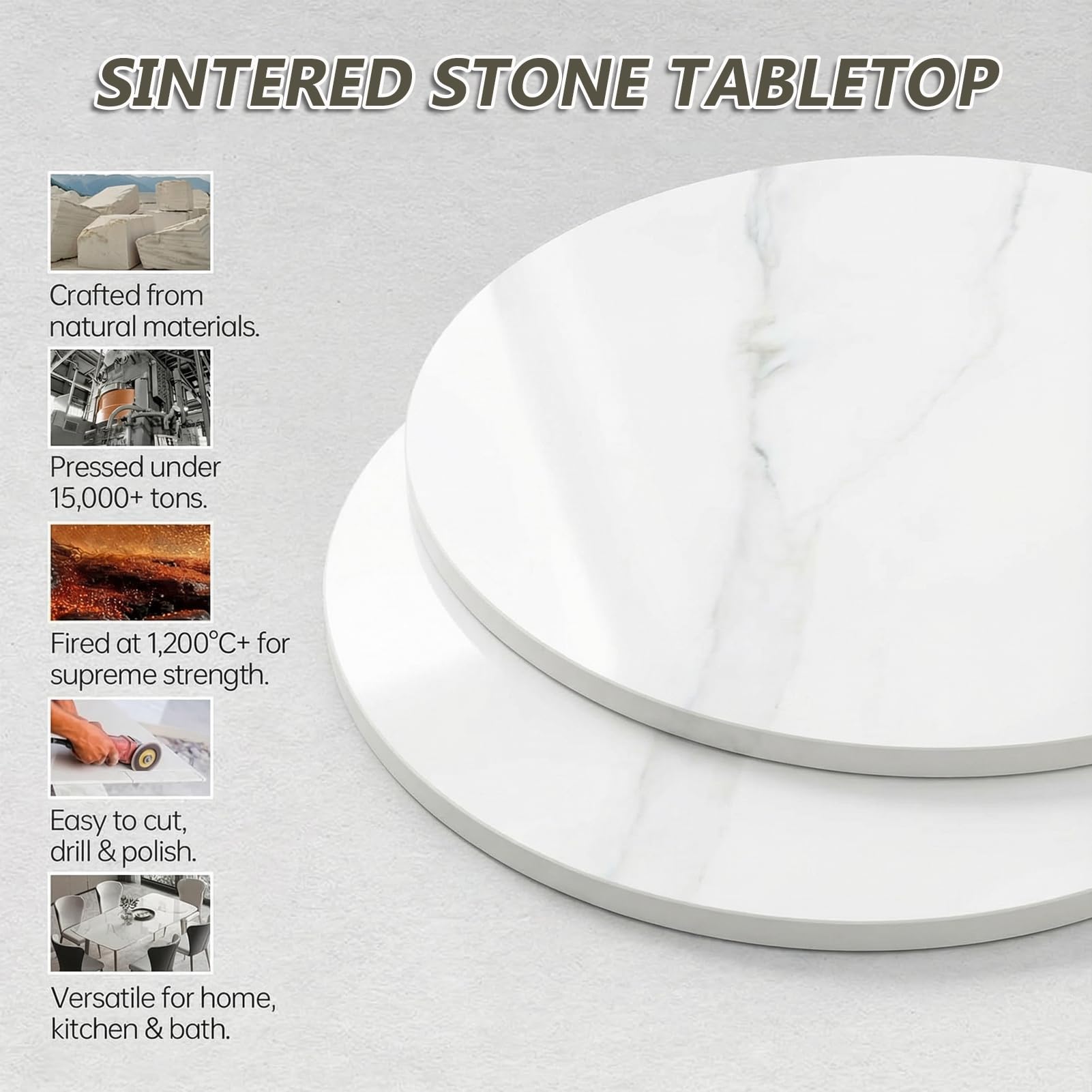 Bandeja de servir de mármol multicolor de 61 cm, giratoria silenciosa de 360°, centro de mesa antideslizante para mesa de comedor y entretenimiento al aire libre, perfecto para fiestas y reuniones
