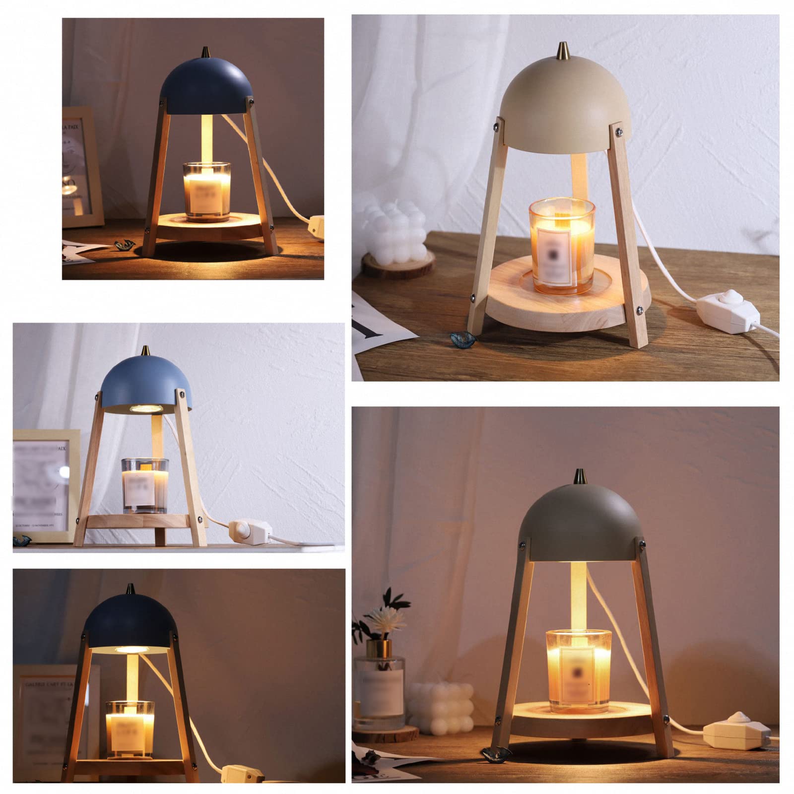 Semplice Lampada elettrica per Fusione Cera per aromaterapia con Lampadina,Lampada a Candela per Fusione Olio Essenziale Creativa,Luce Notturna per Comodino Camera da Letto
