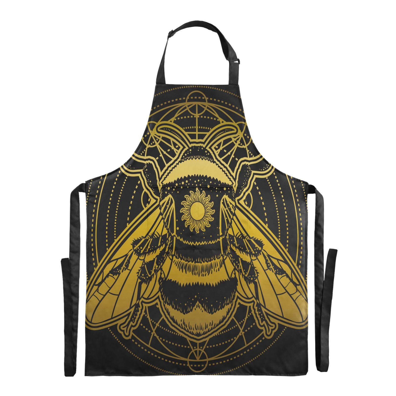 Bumblebee Bee Moon Sun Kitchen Aprons for Women Men, Cooking Apron for Cooking Baking Gardening