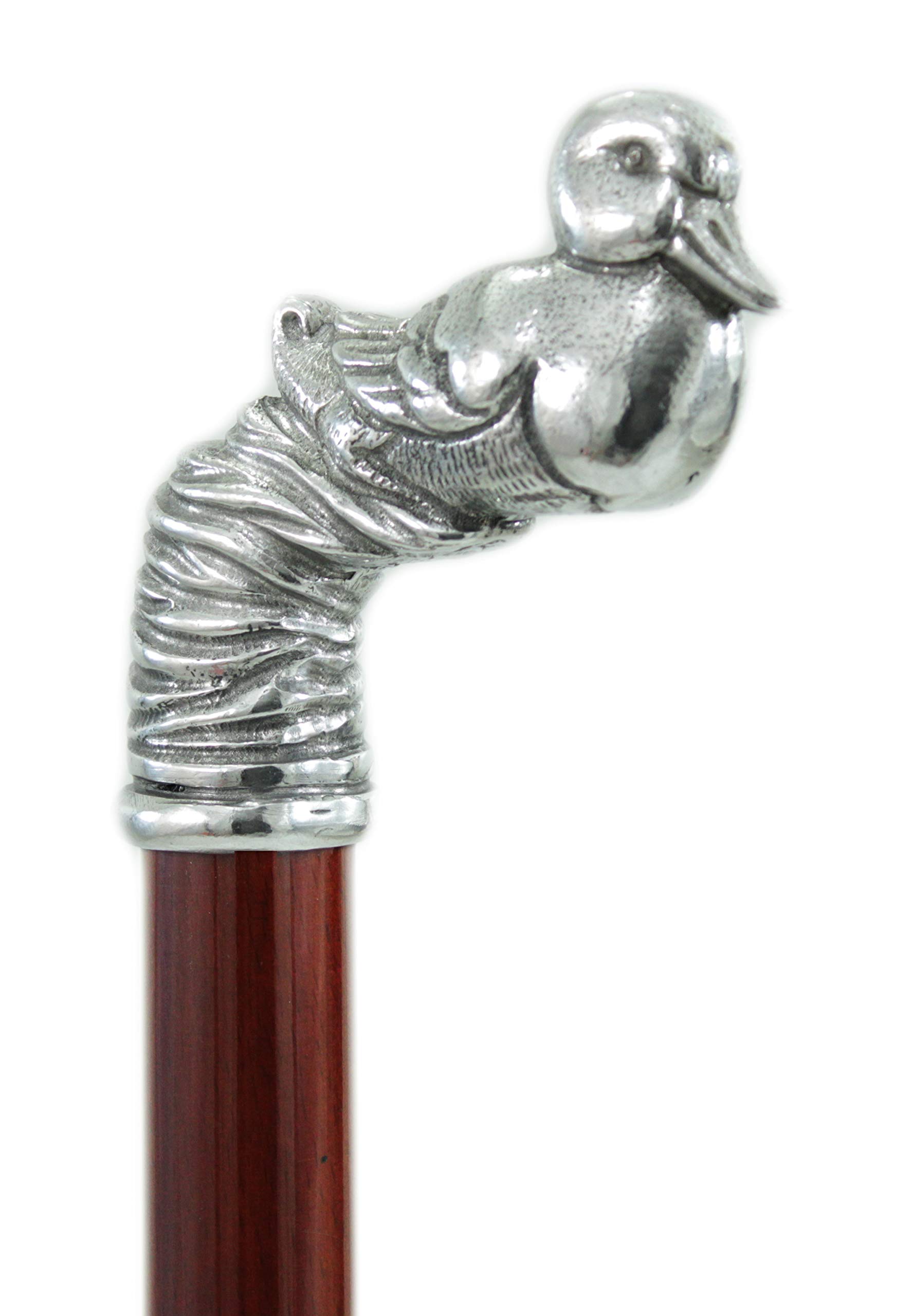 Bastón de paseo de madera y peltre elegante sólido para ceremonia hombre y mujer lujo personalizado único hecho a mano CAVAGNINI Italy ((Haggio marrón)