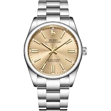 BUREI Watch Men's Silver Watches Men's Analogue Quartz Watch with Stainless Steel Strap for Men's Watch Elegant Classic