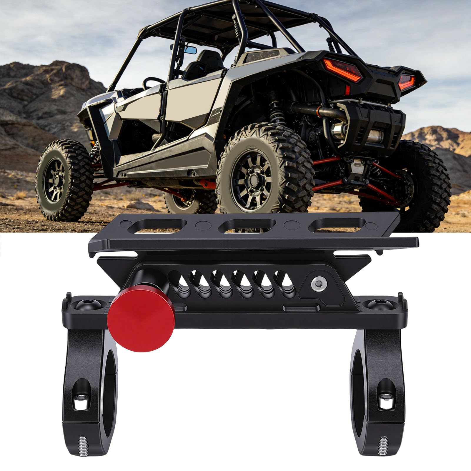 Staffa di Montaggio Universale Nera per Estintore per , , , Robusto Supporto in Alluminio per Roll Bar da 1,75-2"