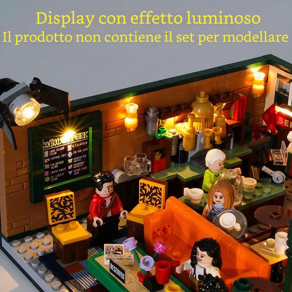 GEAMENT Set di Luci LED per Central Perk della Serie TV Friends – Kit di Illuminazione Compatibile Con LEGO Ideas 21319 (Modello di mattoncini Non Incluso)