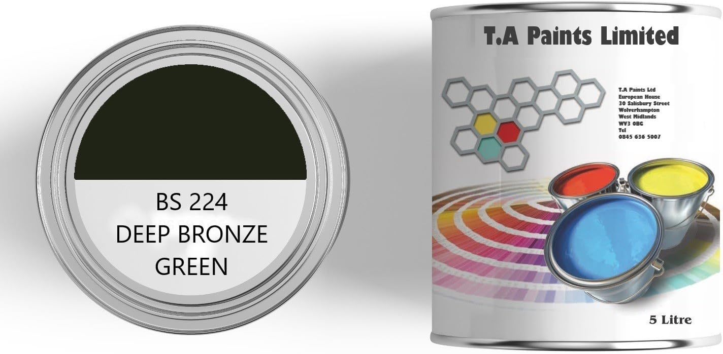 TA Paints Plastisol Cladding Paint (5 Litres, BS 224, Deep Bronze Green