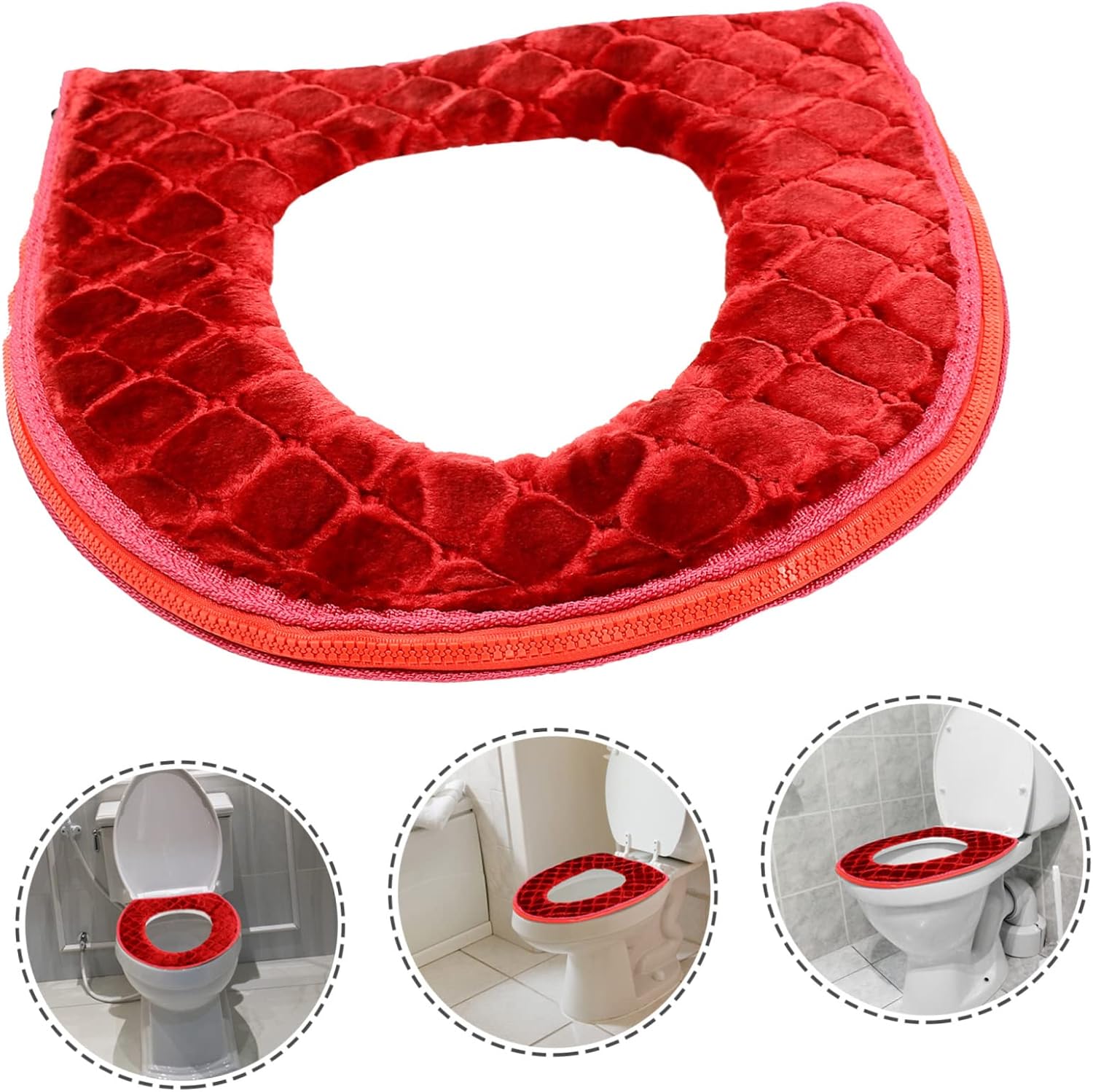 1Pc Thickened Supple Toilet Cover Warm Seat Pad for Toilets Easy to Assemble and Disassemble Lightweight and Space Saving Material for Year Comfort