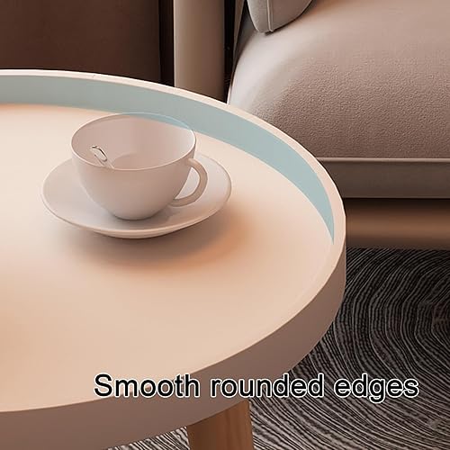 Miniatura 7 de Mesa auxiliar redonda, bandeja para mesita de noche, mesa auxiliar para sala de estar, dormitorio, espacios pequeños, patas de haya (color negro,