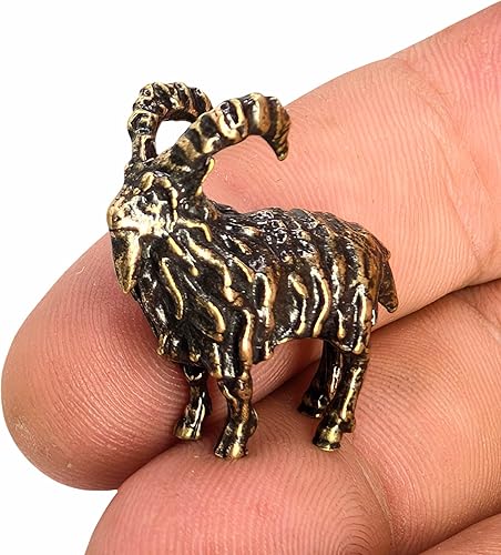 Figura de cabra Ram Latón Pequeño Animal Figura Aries Zodiaco Miniatura Coleccionable Regalo Pequeño Metal Decorativo Baratija