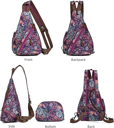 Miniatura 9 de KL928 Mochila de Lona Tipo Bandolera - Mochila Cruzada Pequeña para Hombro, Mochila Informal Diurna, Mochila para Hombre y Mujer (Versión Grande)