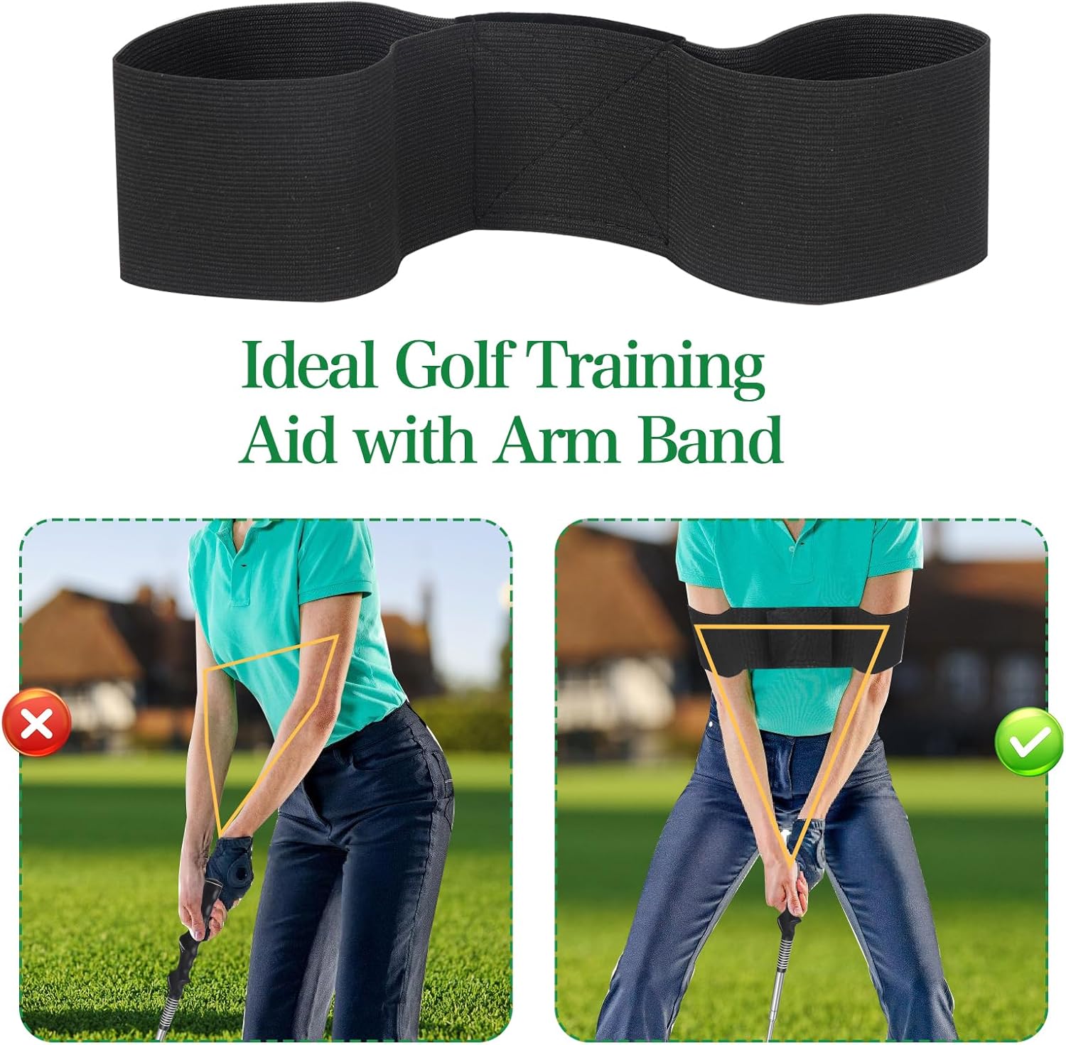 Lineslife Golf Grip Swing Training Aid, Retractable Golf Swing Training Aid for Right Handed Golfers,Golf Grip Trainer Attachment for Indoor Practice, Golf Accessories