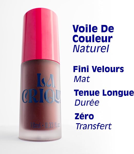 La Crique Eau à Lèvres Teintée 05 Crush Rubis - Rouge Rubis Intense - Fini Mat Sans Transfert - Texture Fluide Légère - Hydratation Acide Hyaluronique - 97% Naturel Vegan - 10 ml | Eau à lèvres teintée, Fini mat, Texture fluide, Couleur modulable, Hydratation - 2
