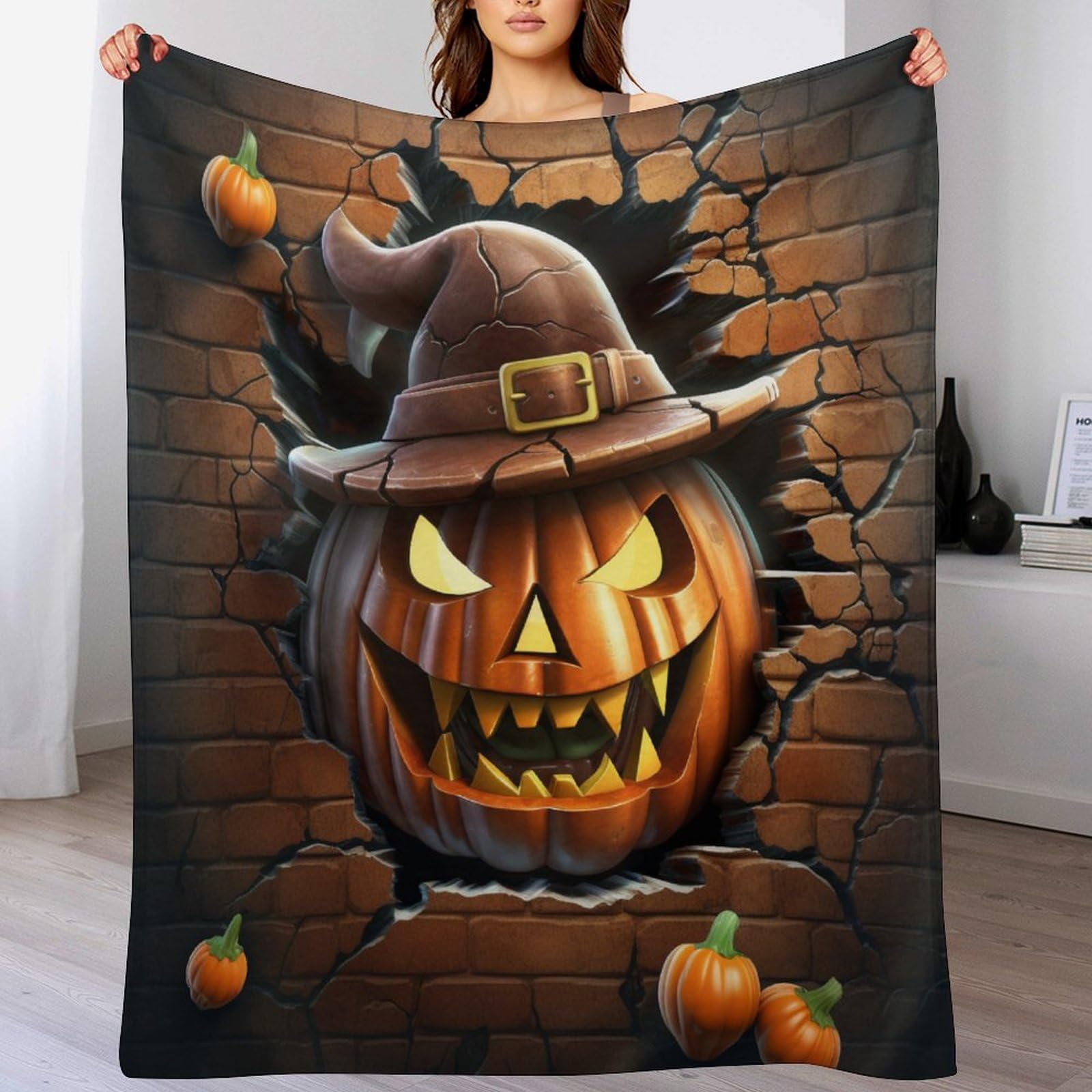 Couverture citrouille Halloween le cadeau d'automne idéal en flanelle douce pour enfant