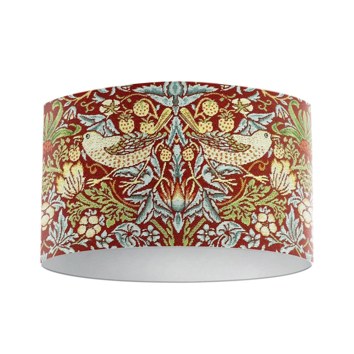 Harrison Cropper William Morris Tapestry Strawberry Thief Drum Lampshade (Wine Red, 35cm Diameter Table/Standard Lamp)