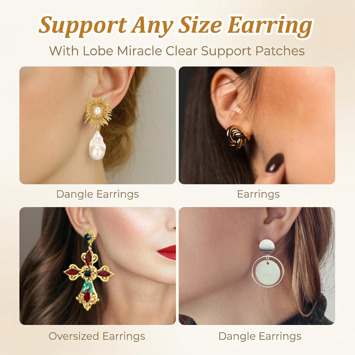 8PCS Lobe Lifter Earring Backs Earrings Backs for Heavy Earrings