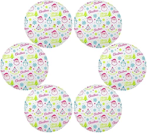 Miniatura 3 de Christmas Snowman and Santa Pink and White Place mats for Round Table Kids placemat Plate 15x15 in manteles para mesa
