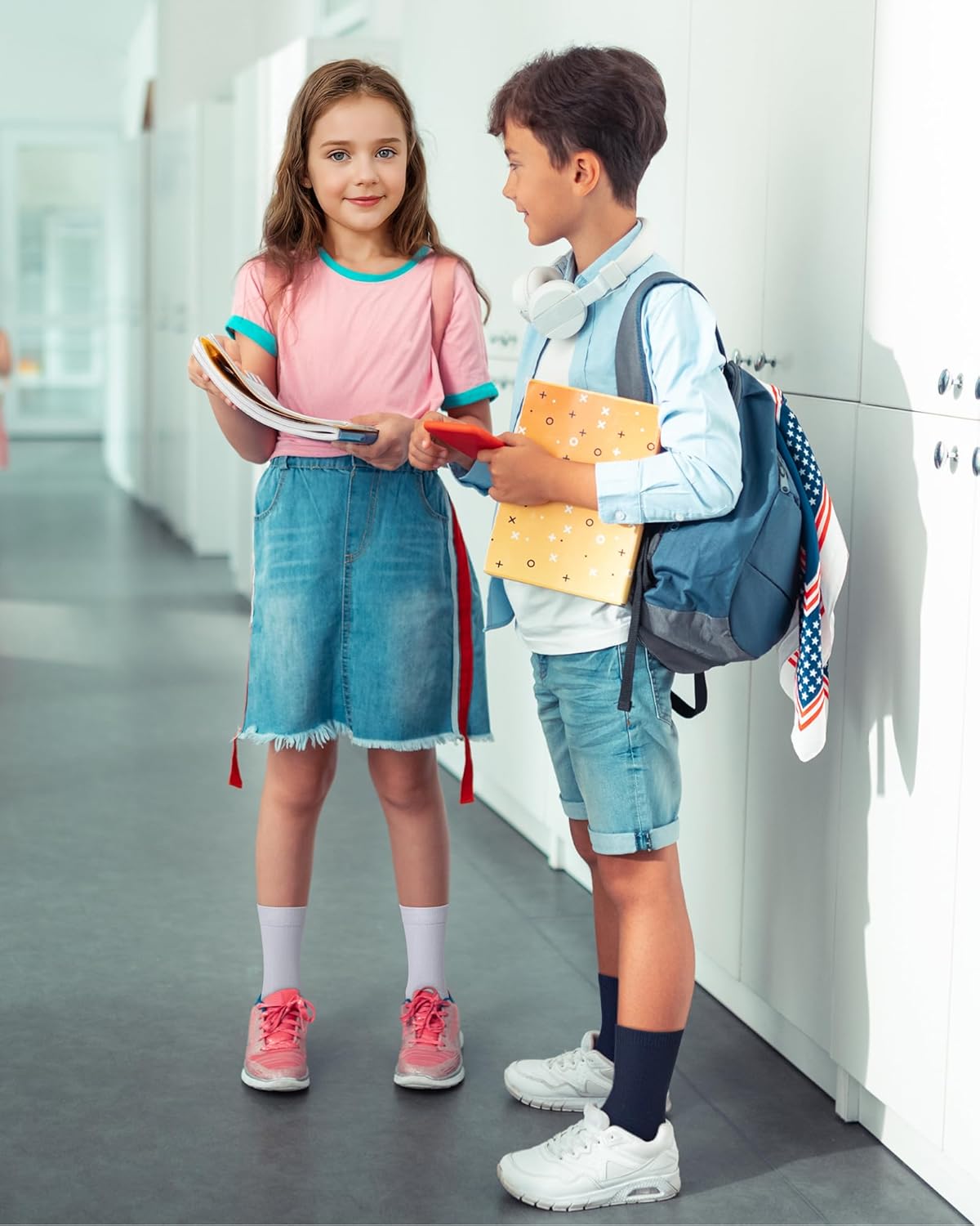 8 Pairs Kids Socks for Boys Girls Crew Dress Athletic Socks Soft Cotton Seamless Cushioned School Sock - Image 5