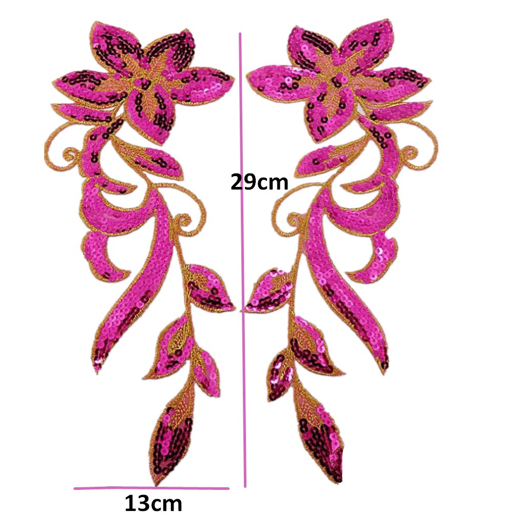 Apliques para ropa, Parches bordados de tela flores, hierro bordado en apliques lentejuelas parches(Rose)
