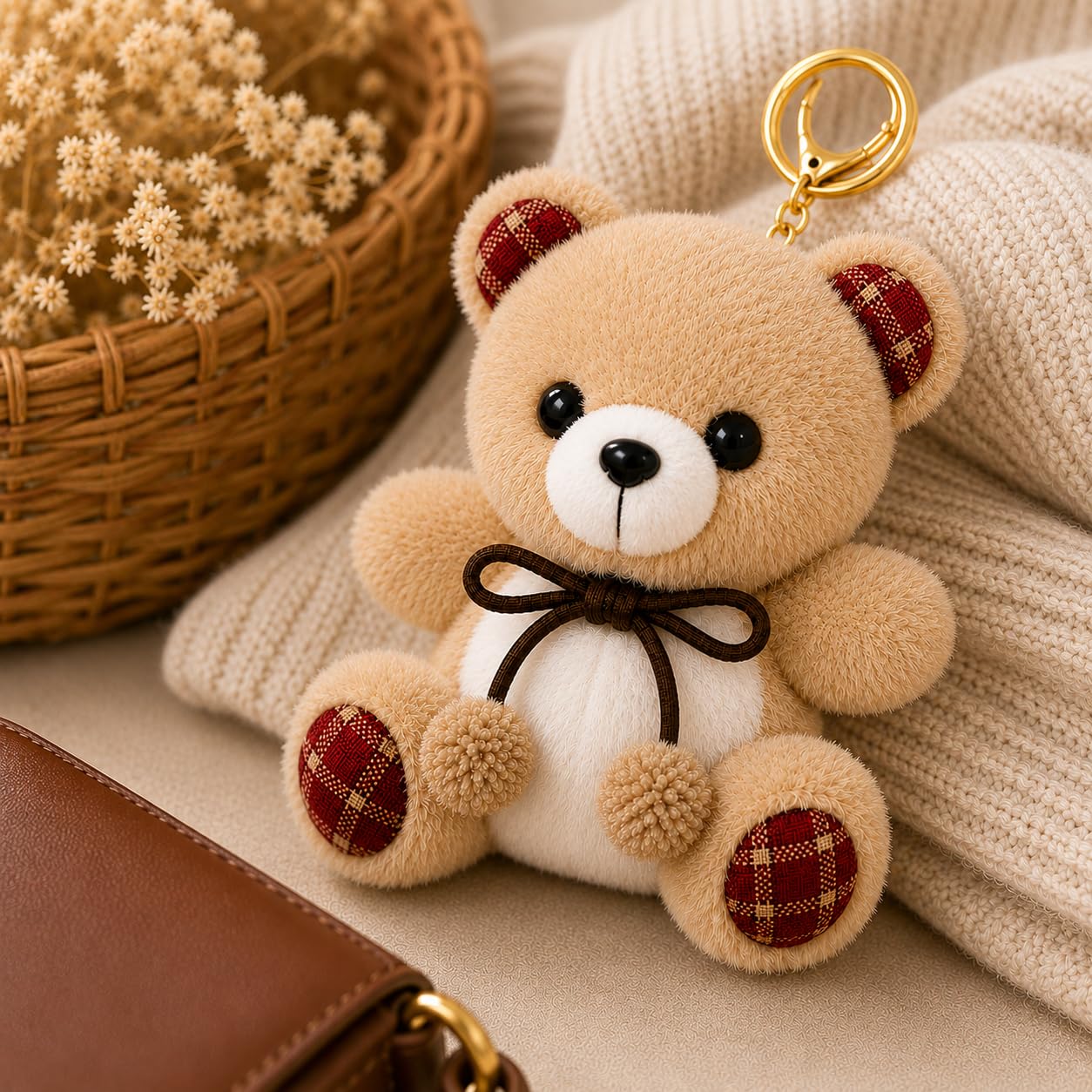 Teddy Bear Keychain | Soft Plush Toy Key Ring | Cute Bag Charm for Girls & Women | Mini Teddy for Bags, Keys & Backpacks | Gift for Birthday & Special Occasions-image-31