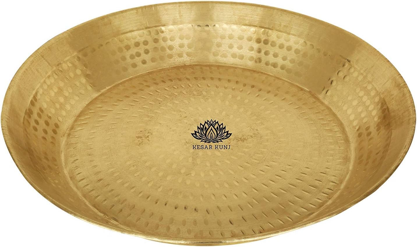 Handmade Brass Pital Parat Platter 14 inch